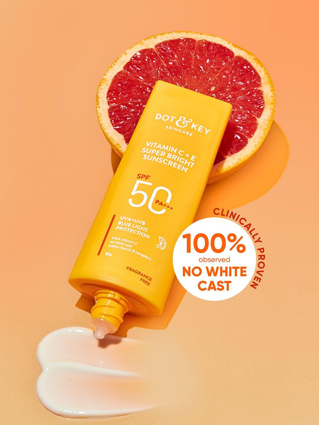 dot-&-key-vitamin-c-+-e-sunscreen-spf-50-pa+++-for-glowing-skin,-100%-no-white-cast---50g