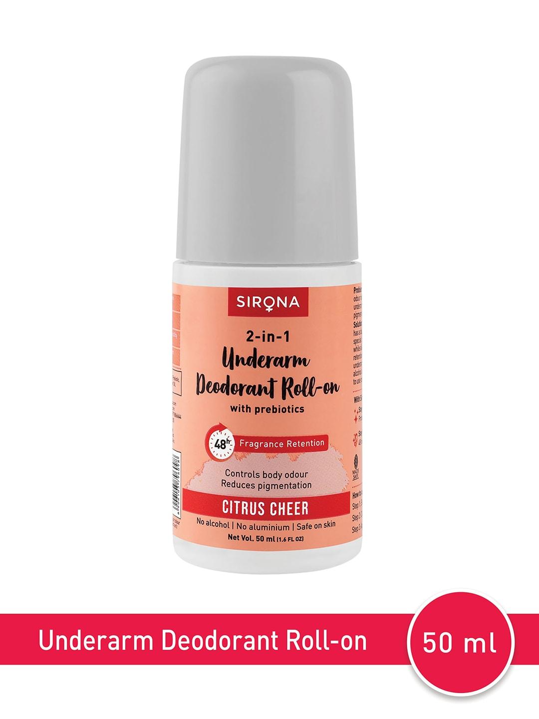 Sirona 2-in-1 Underarm Roll On Deodorant with Prebiotics 50 ml - Citrus Cheer