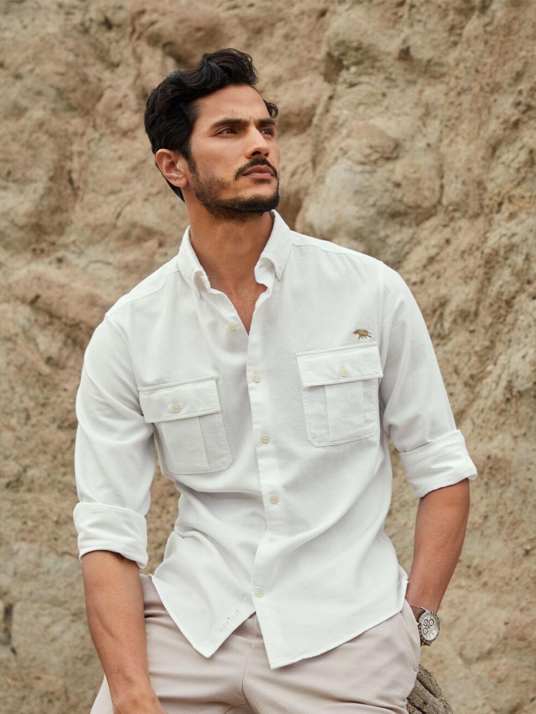 andamen-men-off-white-classic-slim-fit-casual-cotton-shirt