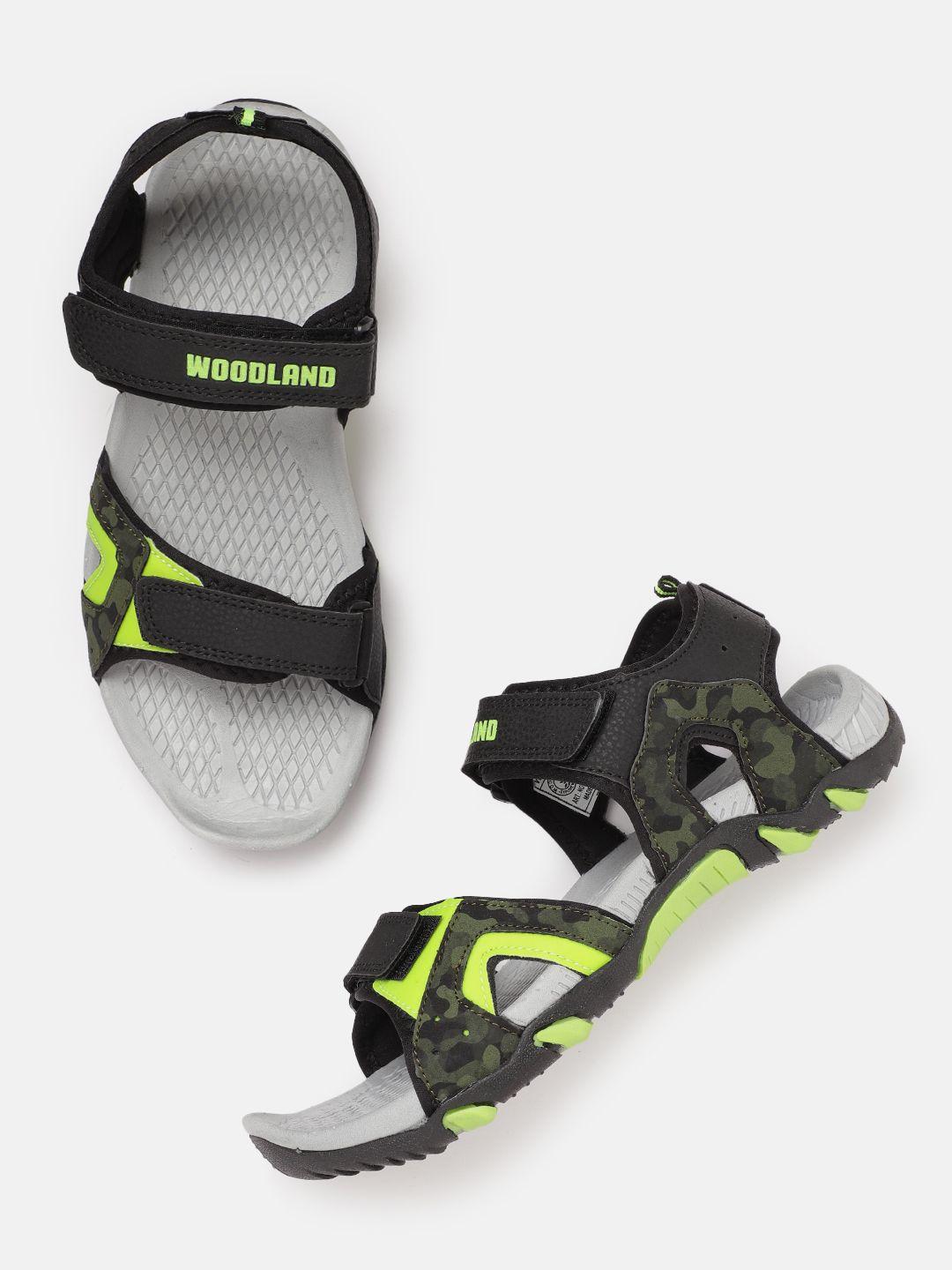 woodland-men-black-&-fluorescent-green-solid-sports-sandals