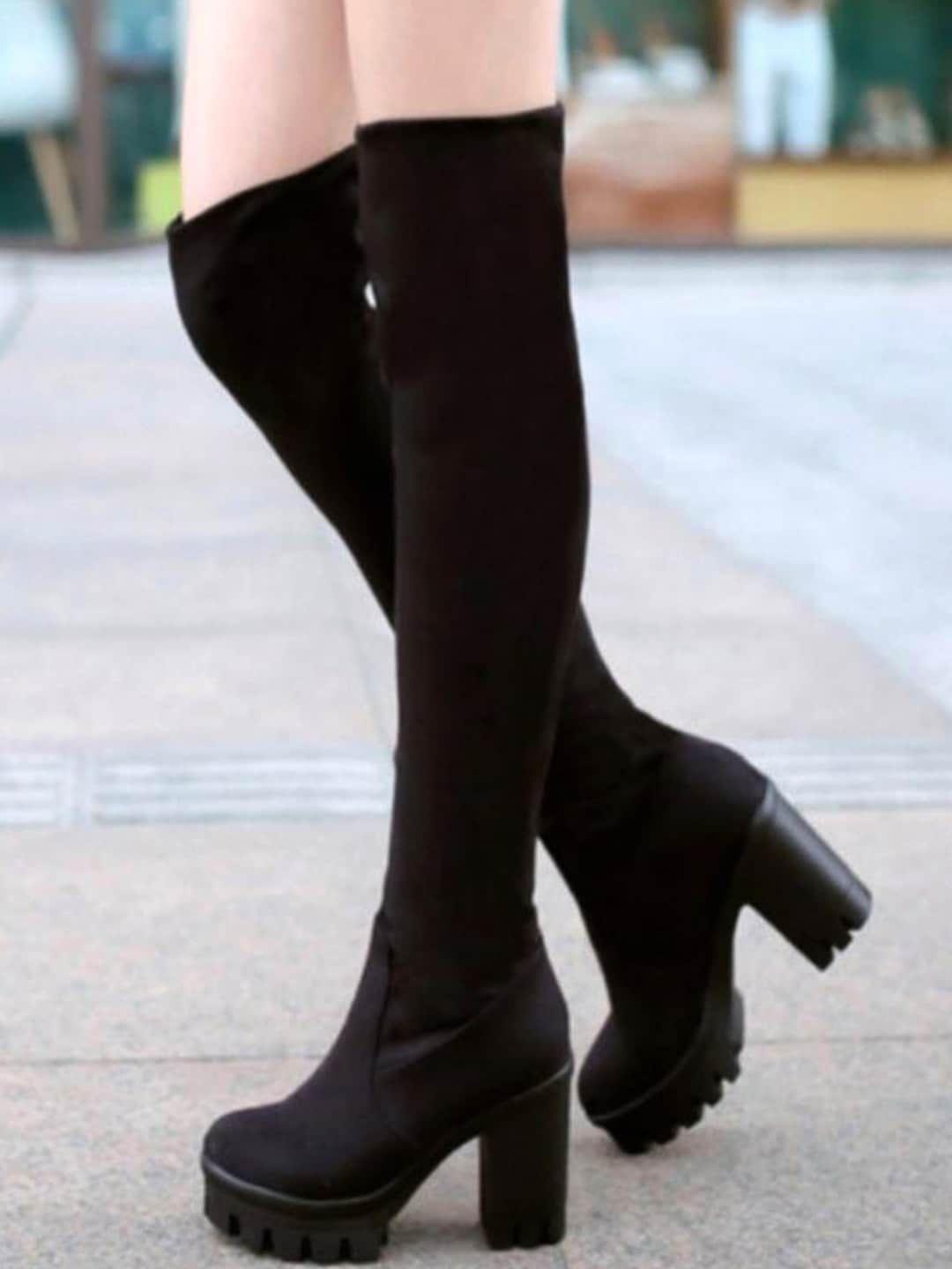 shoetopia-girls-black-solid-regular-boots