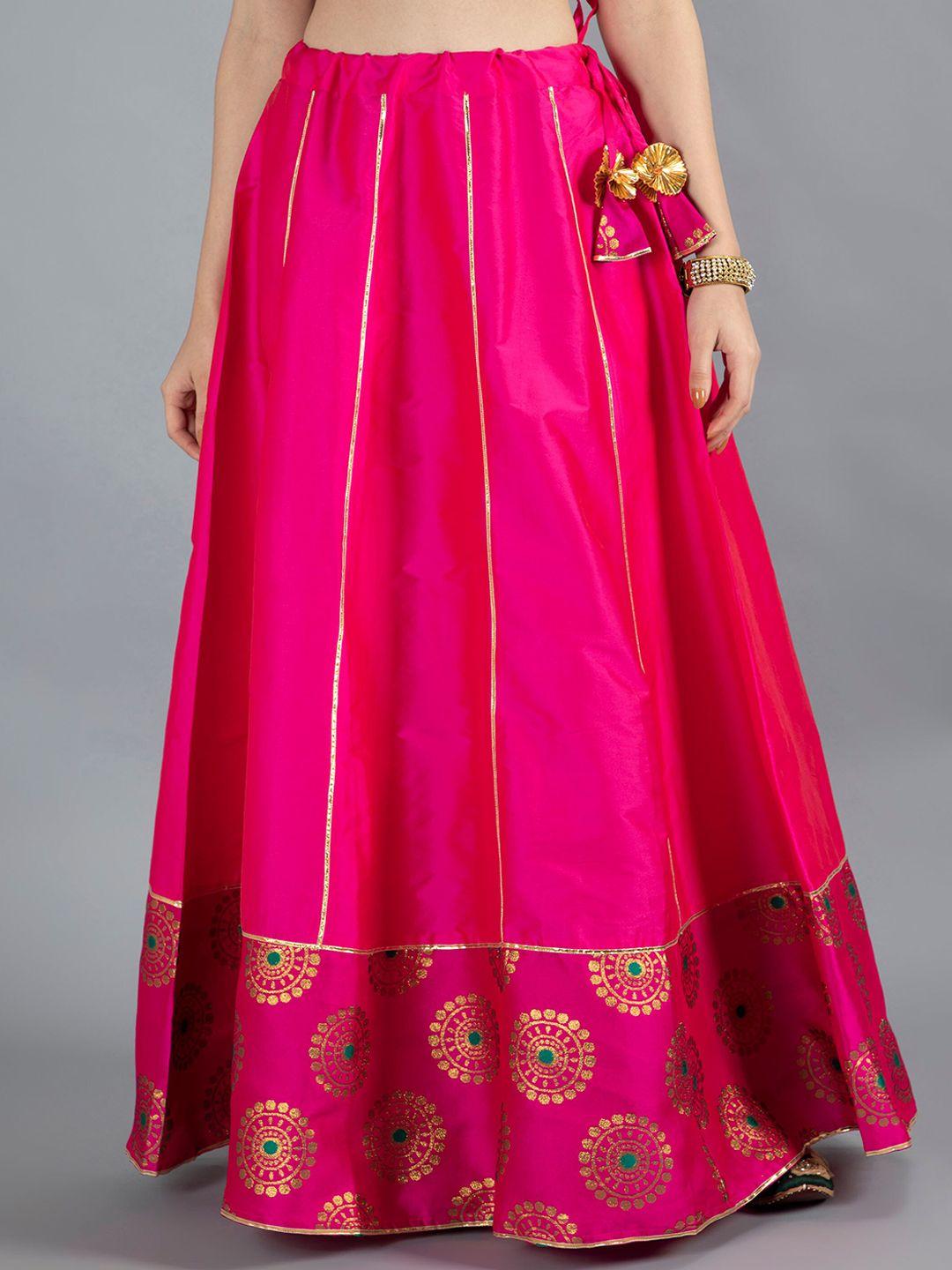 neudis-women-pink-&-gold-toned-embellished-maxi-skirts