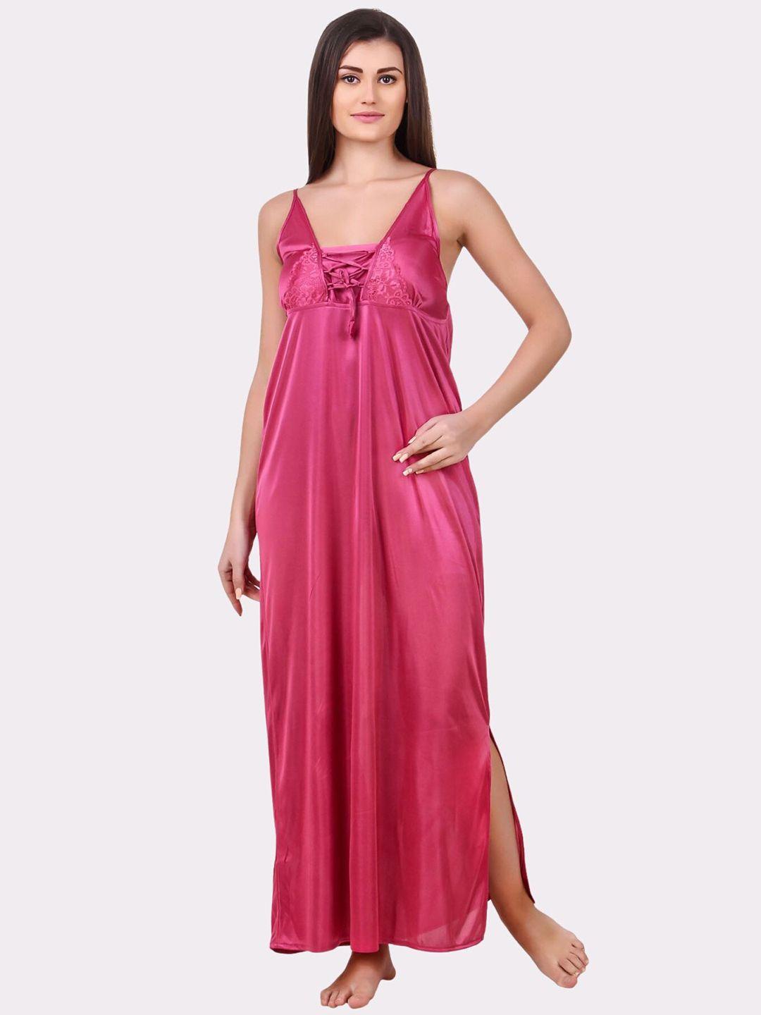 fasense-women-pink-maxi-nightdress
