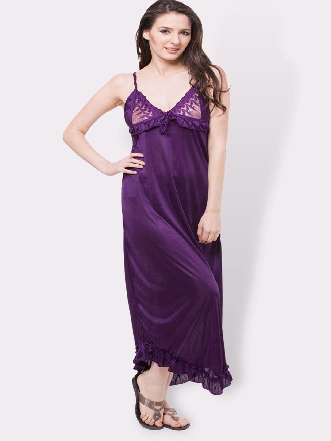 Fasense Women Purple Maxi Nightdress