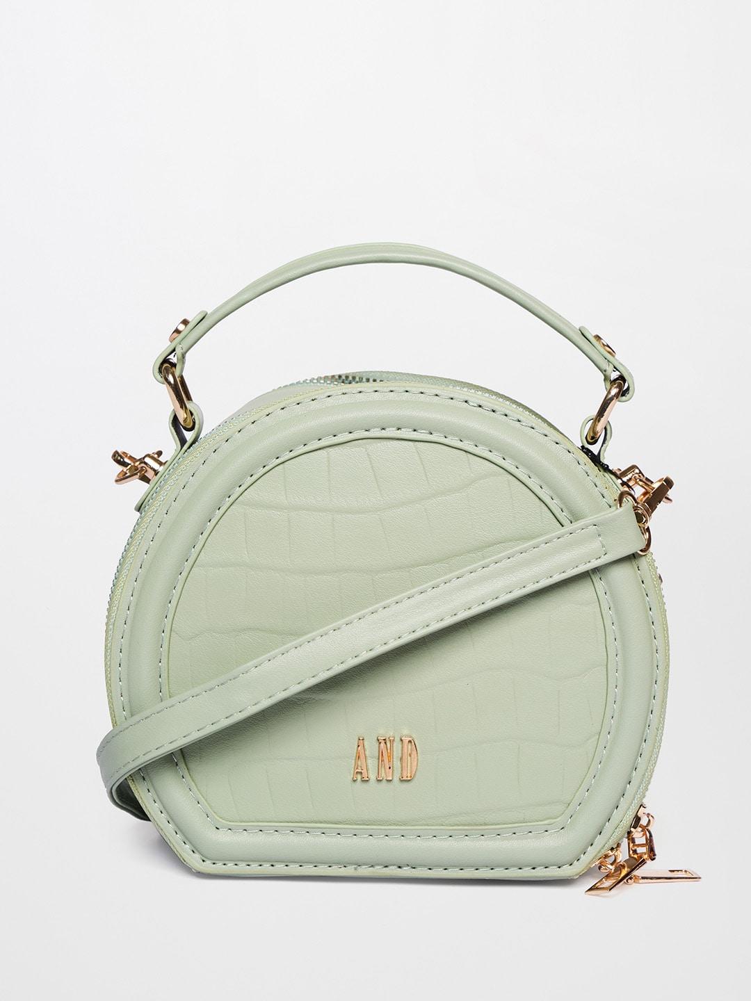 AND Sea Green PU Structured Sling Bag
