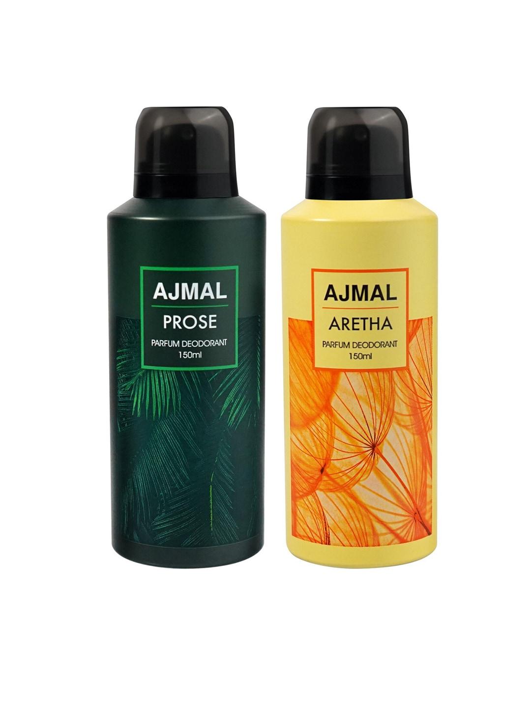 Ajmal Set of 2 Prose & Aretha Long Lasting Perfume Deodorant - 150 ml each
