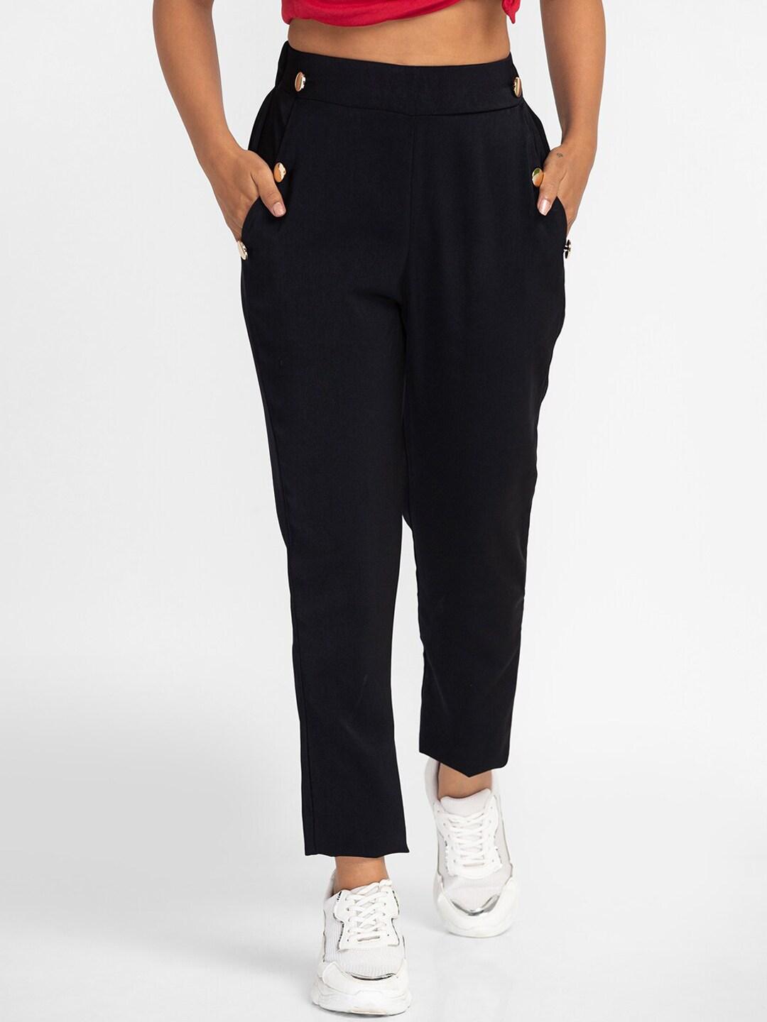 globus-women-black-slim-fit-regular-trousers