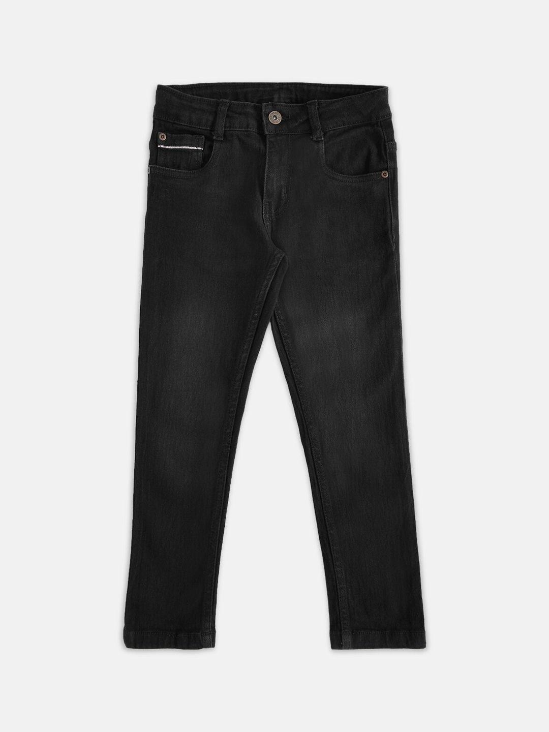 Pantaloons Junior Boys Black Light Fade Cotton Jeans
