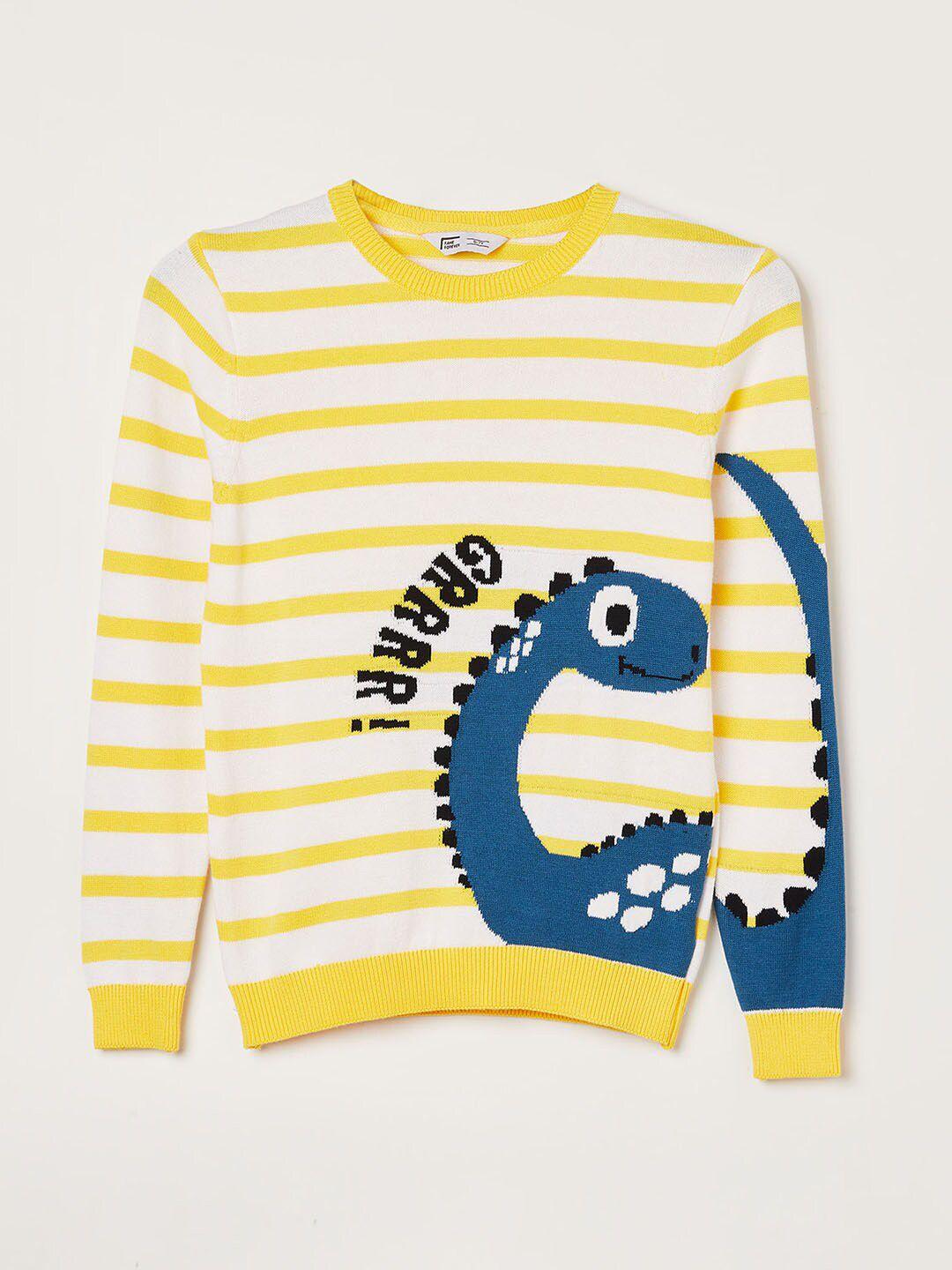 fame-forever-by-lifestyle-boys-yellow-&-white-printed-cotton-pullover