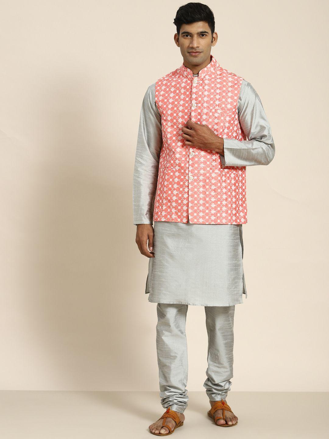 sojanya-men-woven-design-kurta-with-churidar-with-nehru-jacket