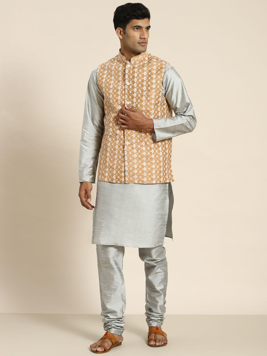 sojanya-men-woven-design-kurta-with-churidar-with-nehru-jacket