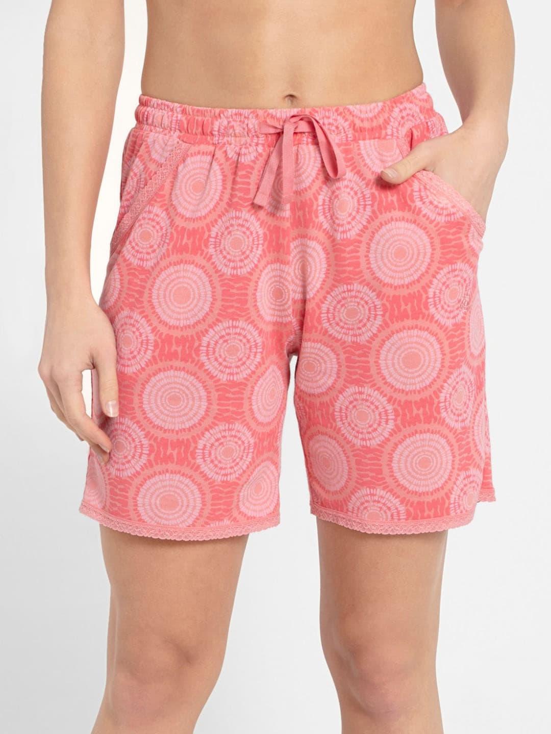 Jockey Women Pink Printed Lounge Shorts