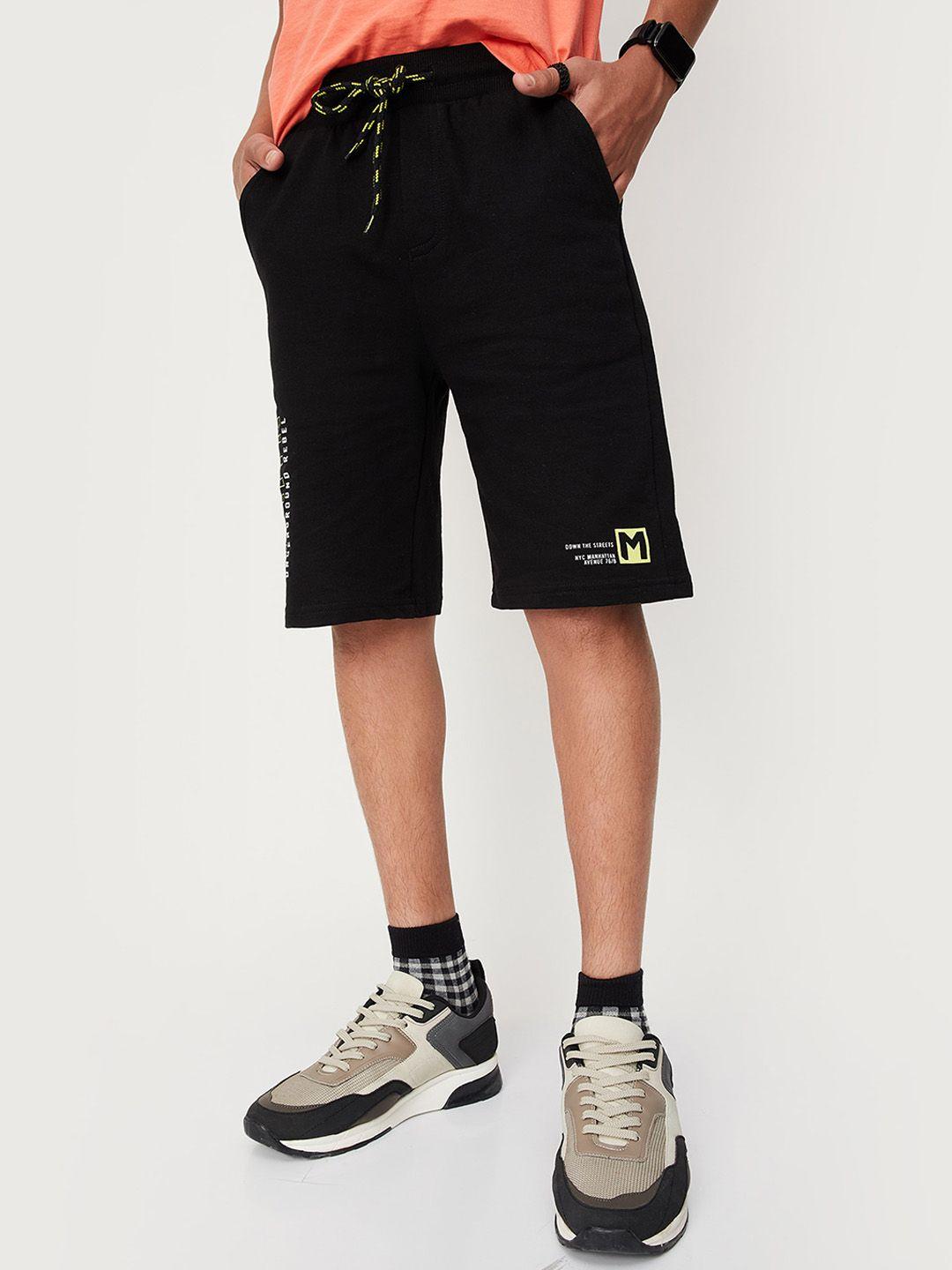 max-boys-black-pure-cotton-shorts