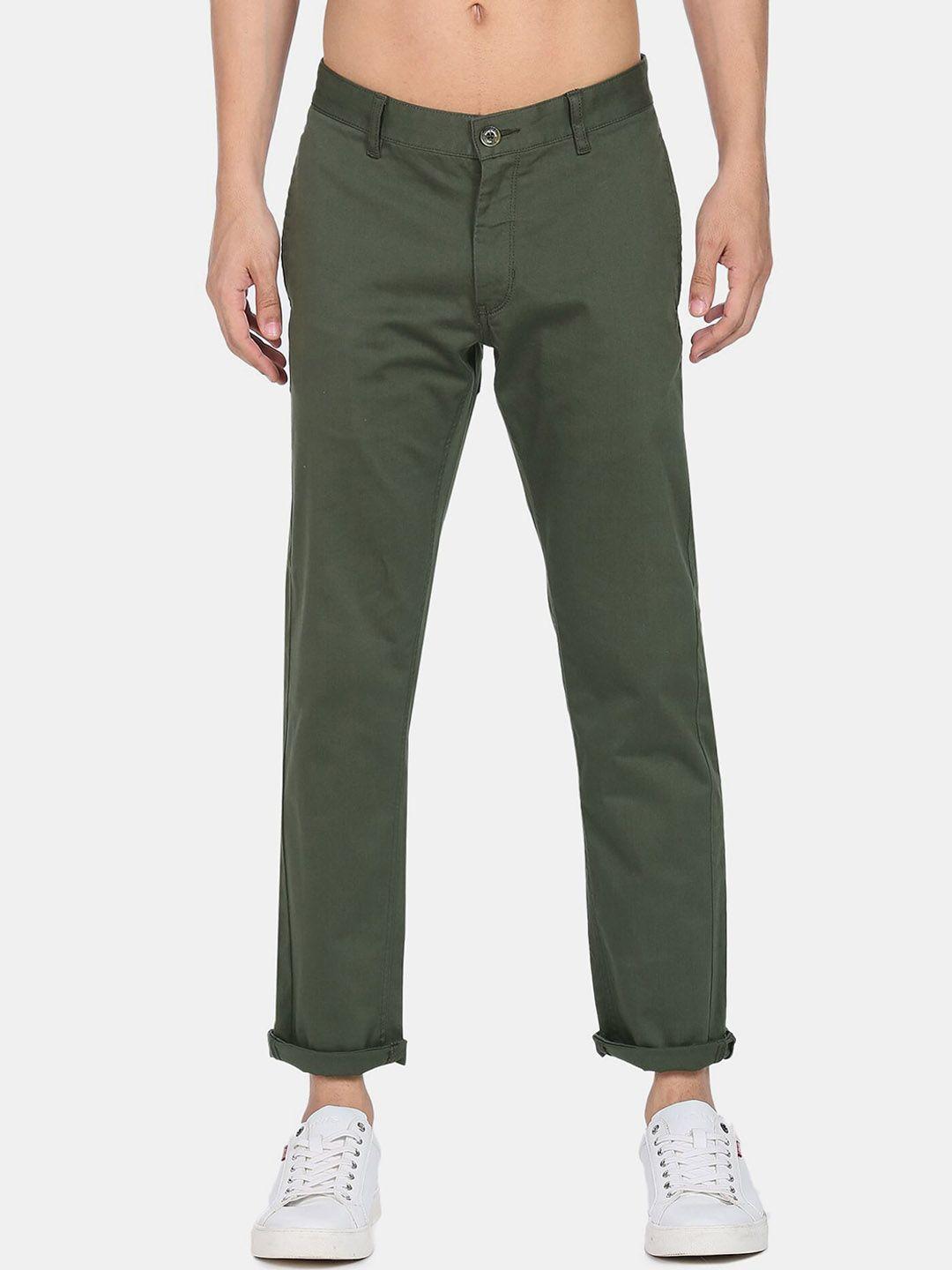 flying-machine-men-green-cotton-slim-fit-chinos-trousers