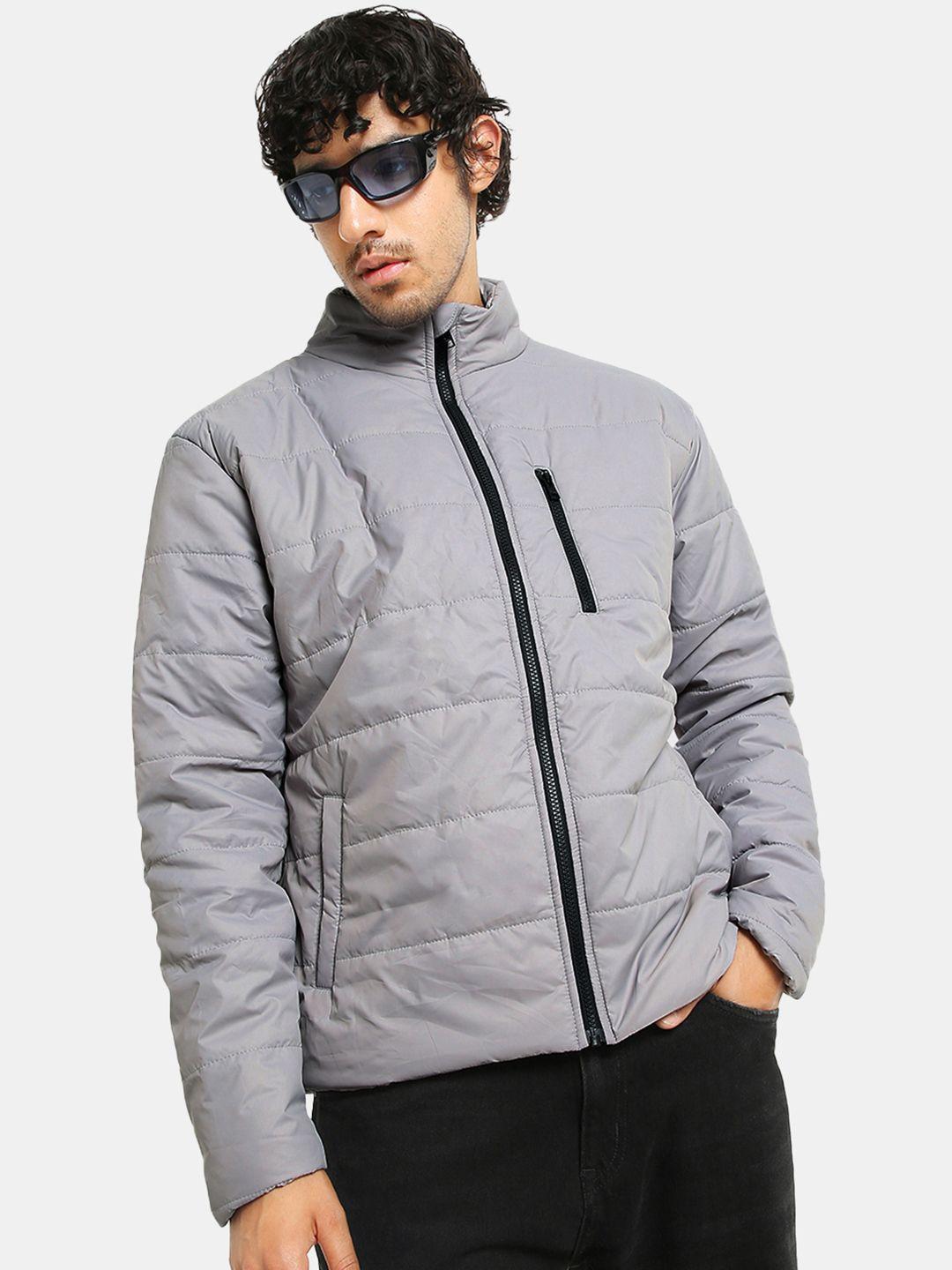 bewakoof-men-grey-insulator-oversized-puffer-jacket