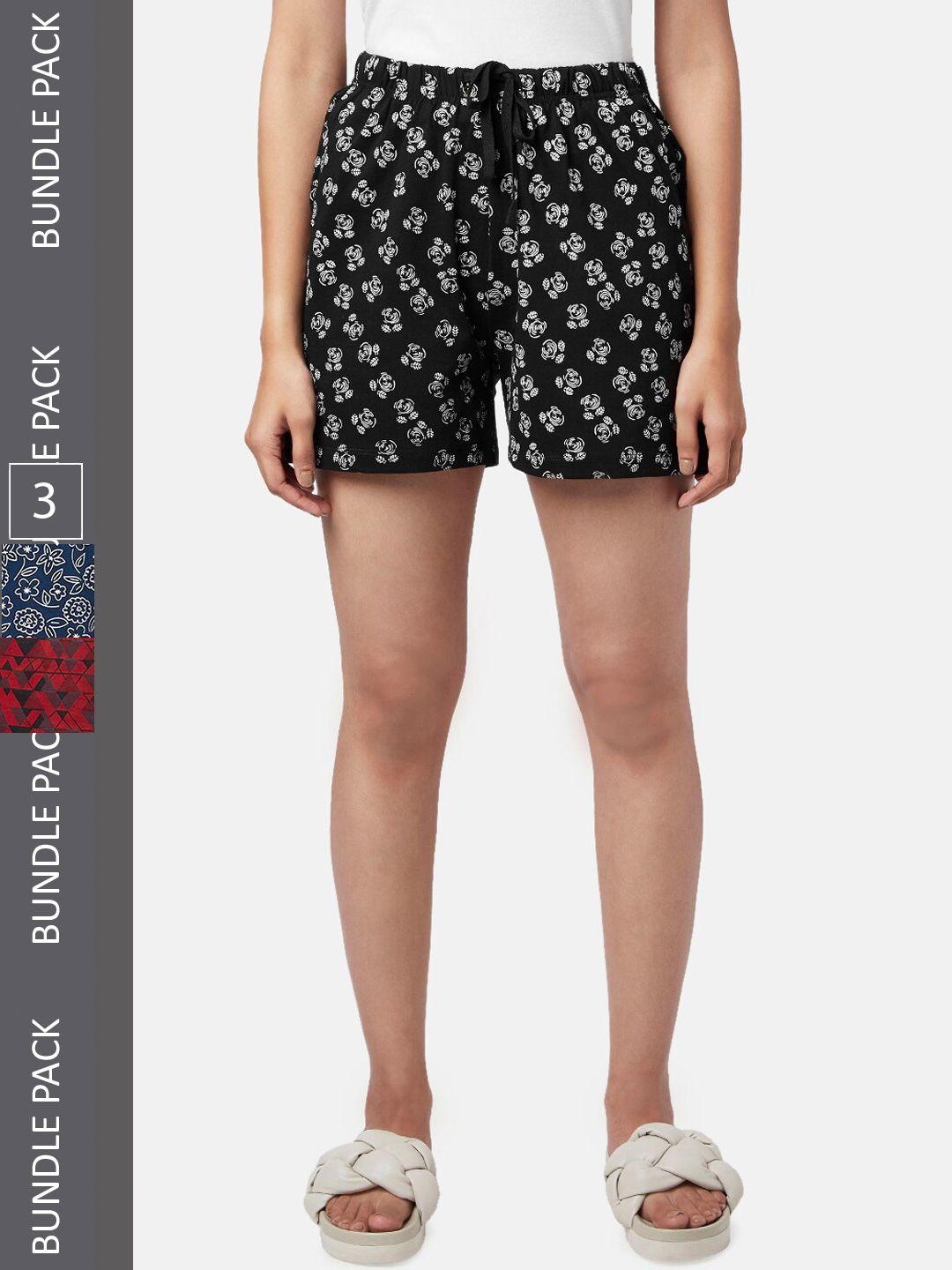 yu-by-pantaloons-women-pack-of-3-floral-print-cotton-regular-shorts