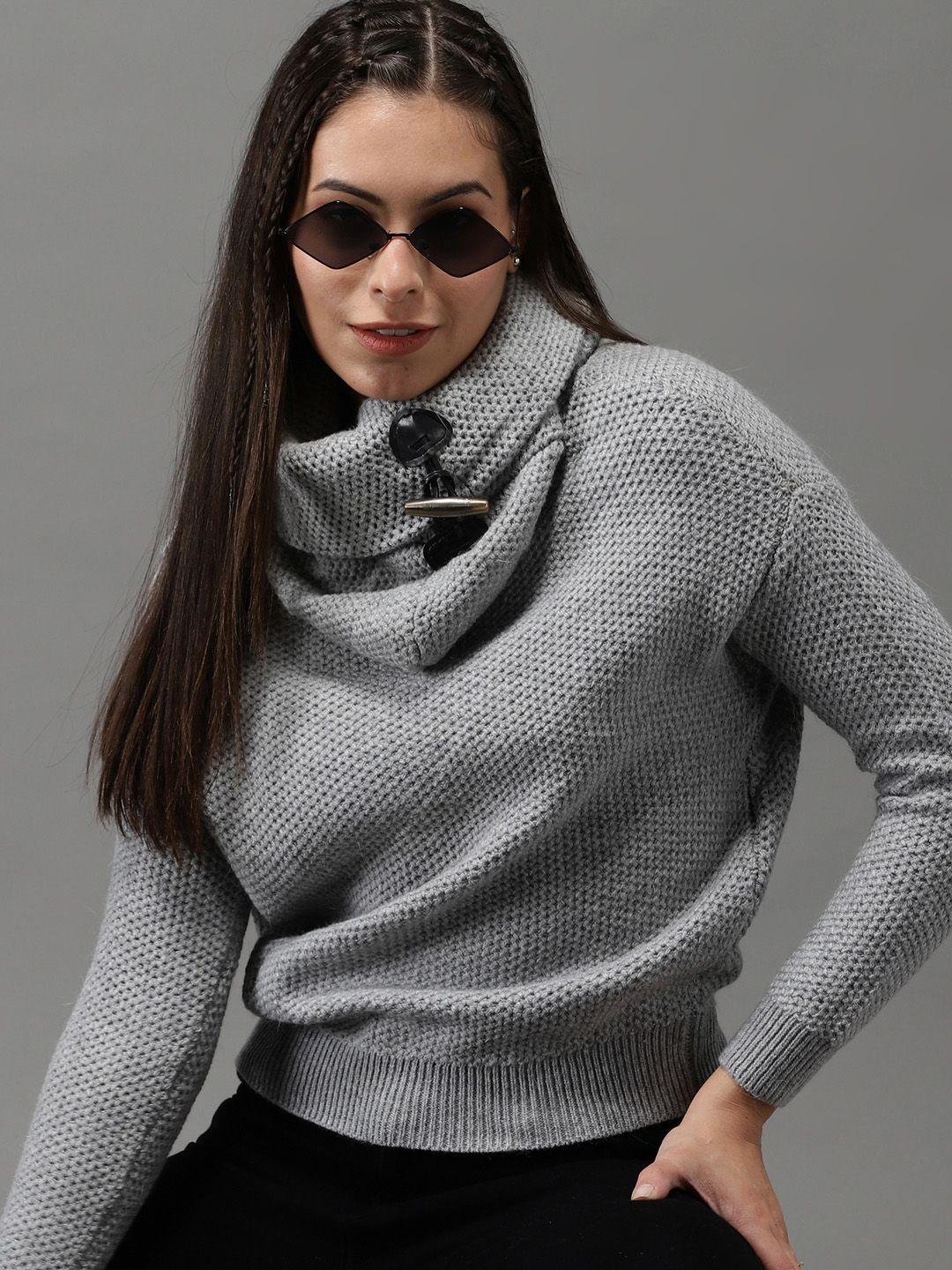 showoff-women-grey-wool-pullover