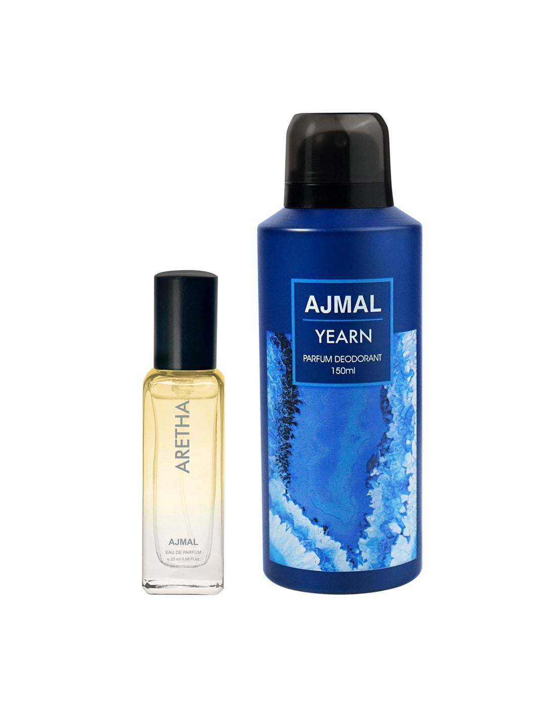 Ajmal Set of Aretha Eau De Parfum - 20 ml & Yearn Deodorant Spray - 150 ml