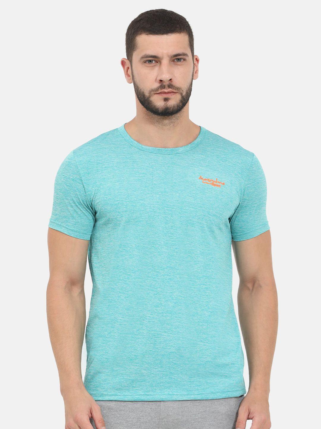 Masculino Latino Men Sea Green Rapid Dry Sports T-shirt