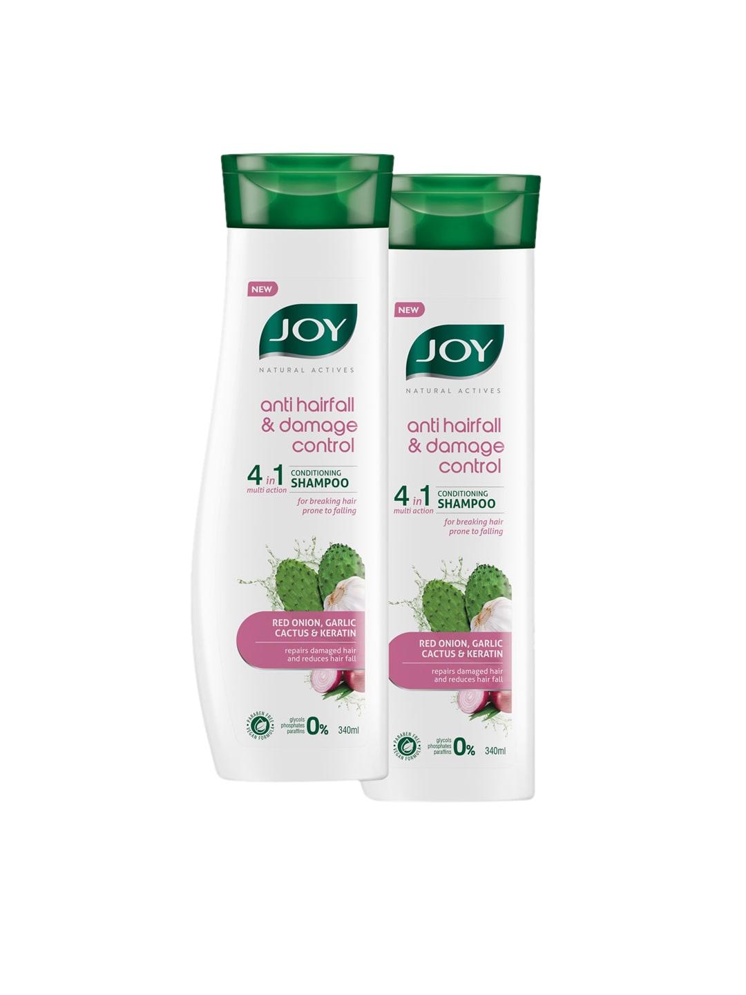 JOY Set Of 2 Natural Actives Anti-Hairfall & Damage Control 4-in-1 Shampoo - 340ml Each