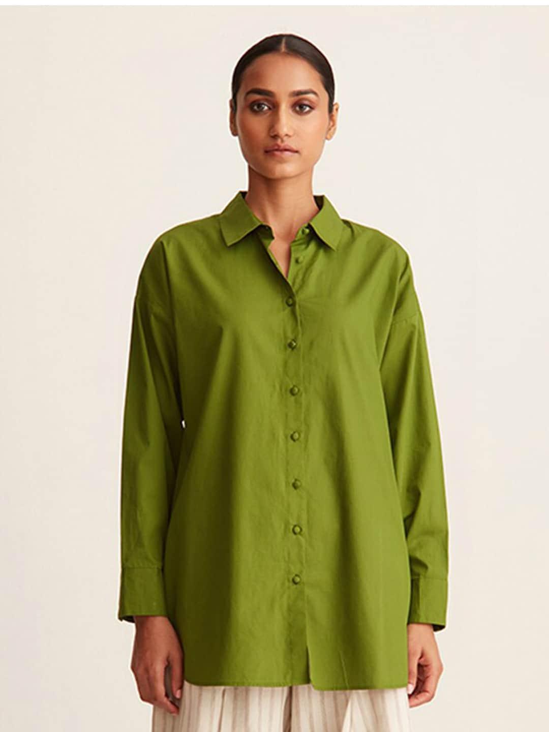 Ancestry Green Shirt Style Top