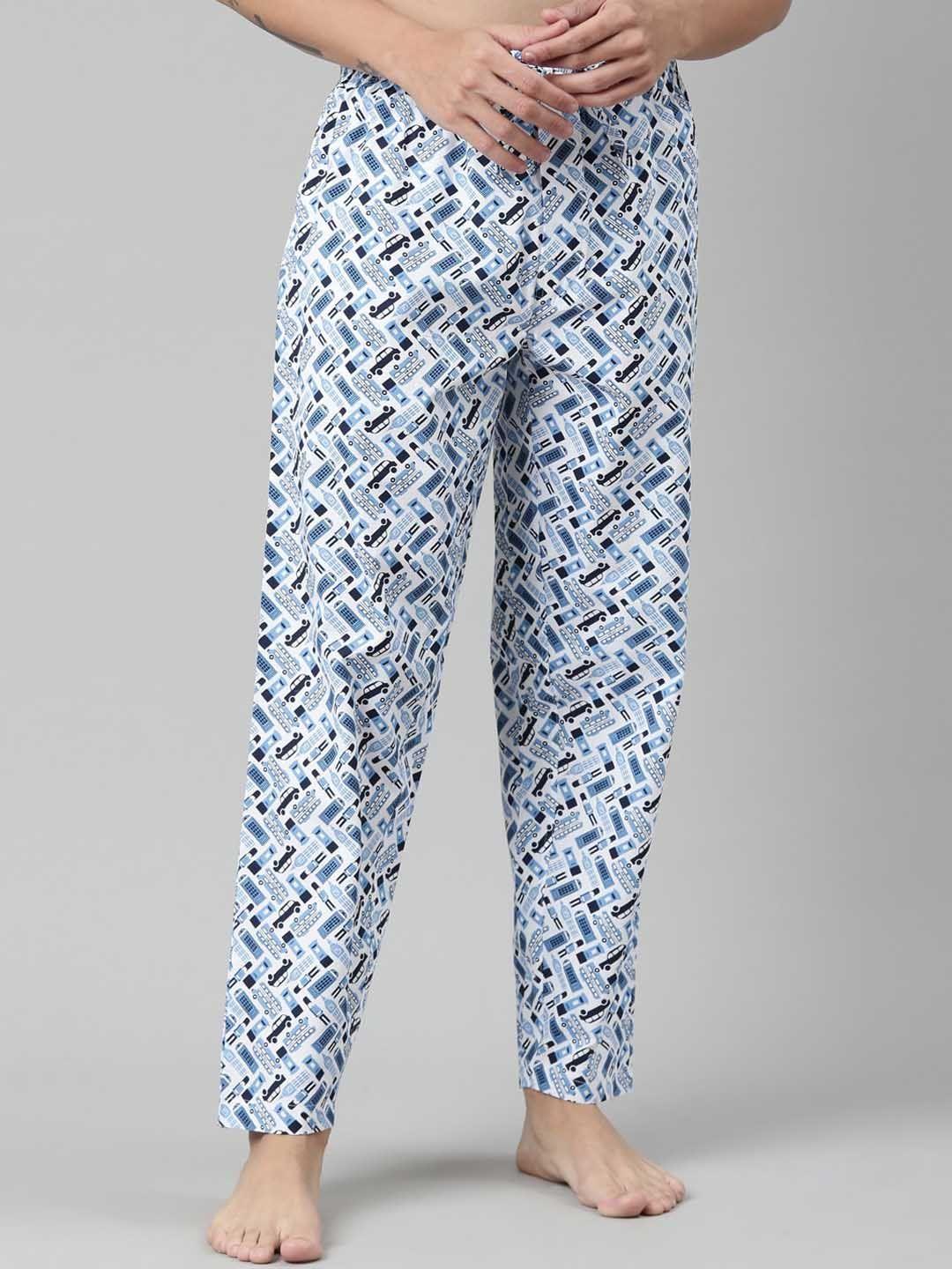 pepe-jeans-men-blue-printed-cotton-lounge-pants
