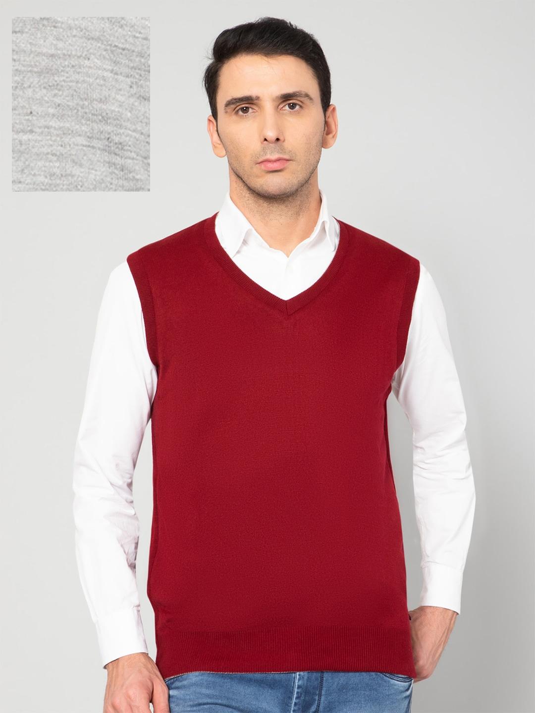 cantabil-men-maroon-&-grey-reversible-acrylic-sweater-vest