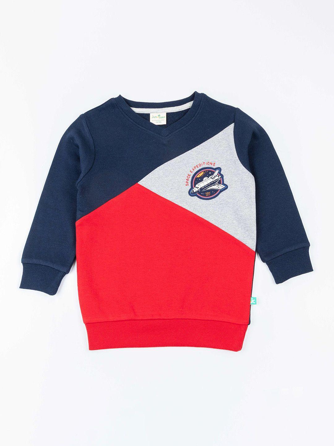 juscubs-boys-red--&-blue-colourblocked-cotton-sweatshirt