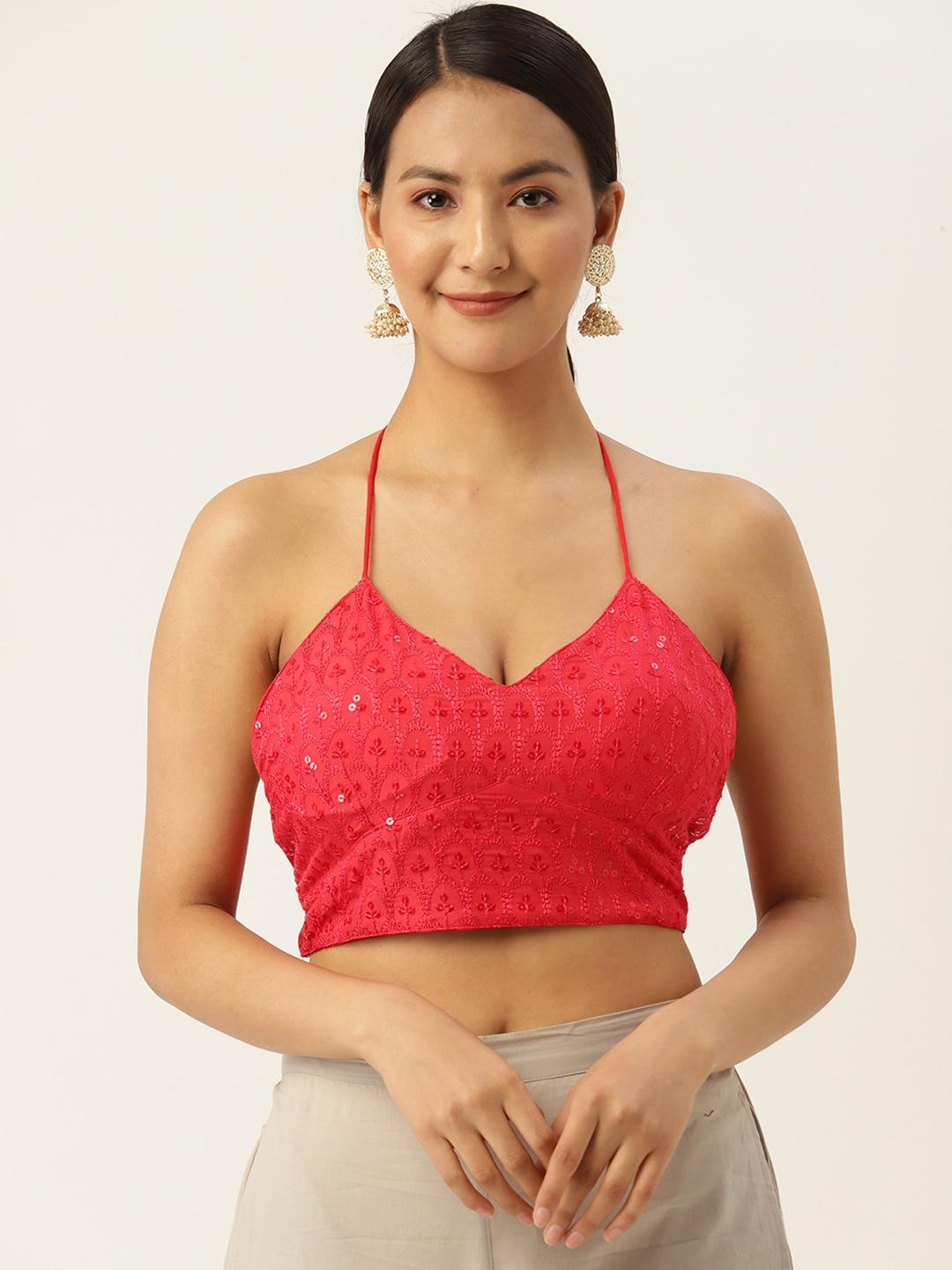 molcha-women-chikankari-embroidered-non-padded-backless-saree-blouse