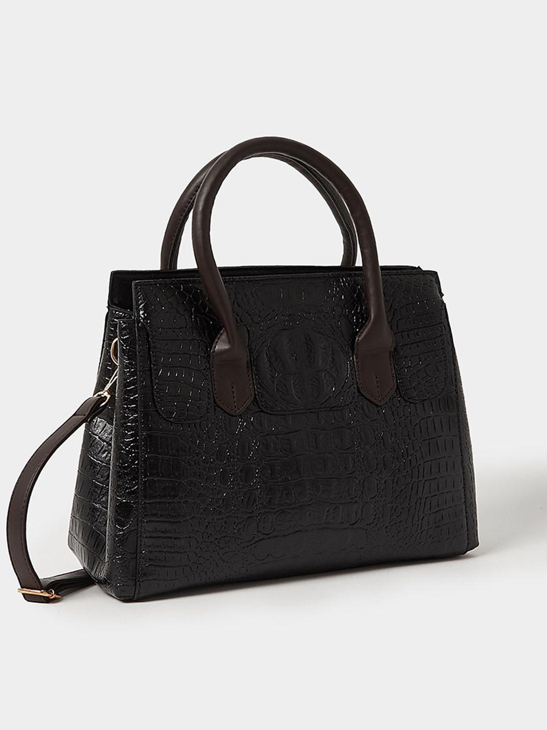 Styli Croc Skin Texture Tote Handbag with Detachable Strap