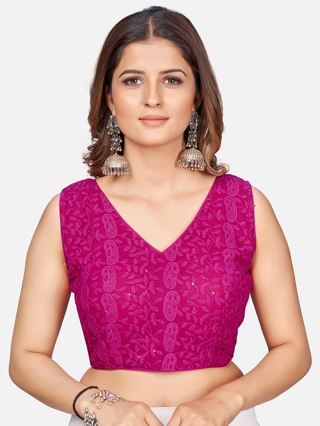 shopgarb-pink-embroidered-georgette-chikankari-saree-blouse