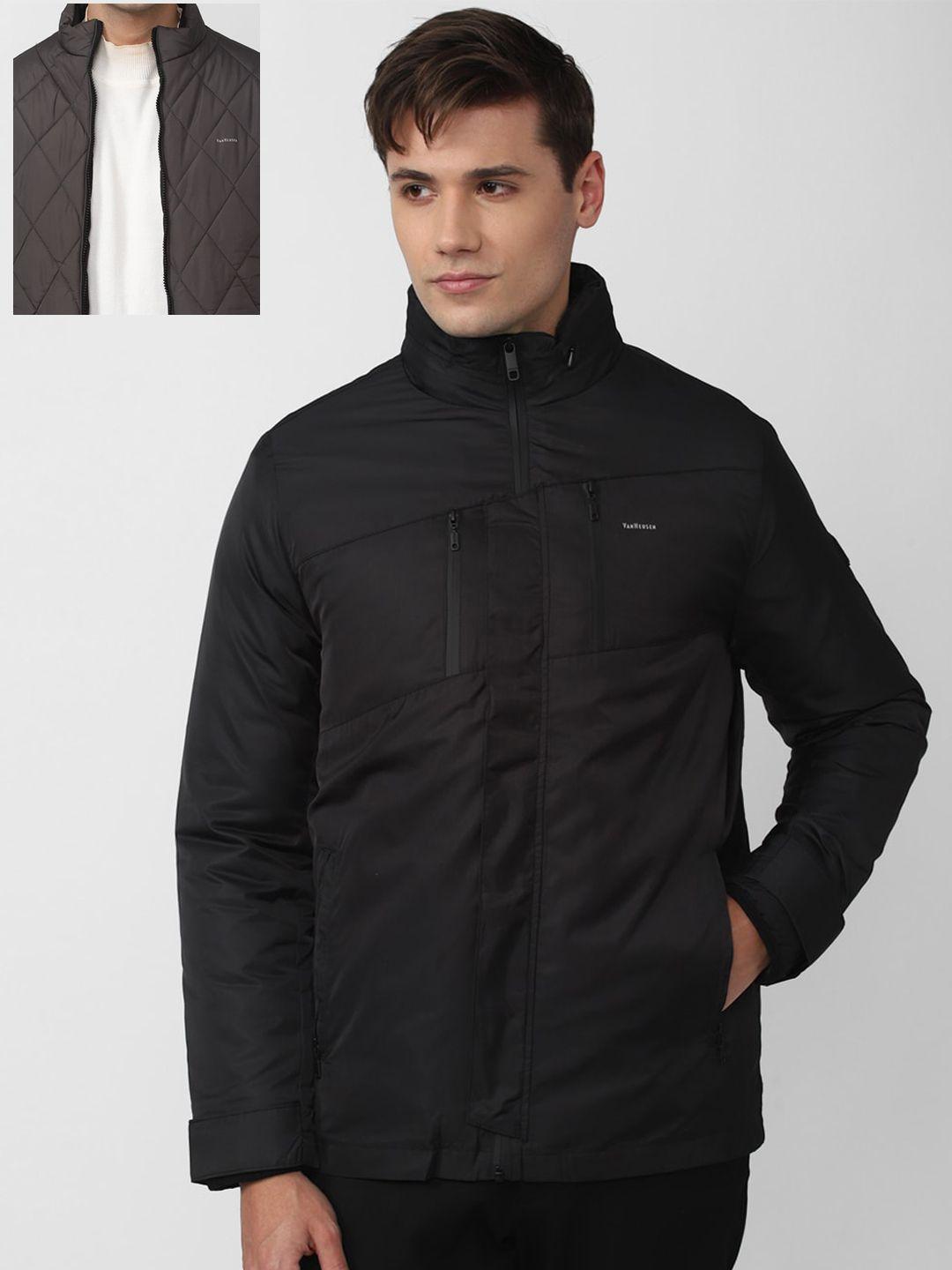 van-heusen-men-black-reversible-padded-jacket