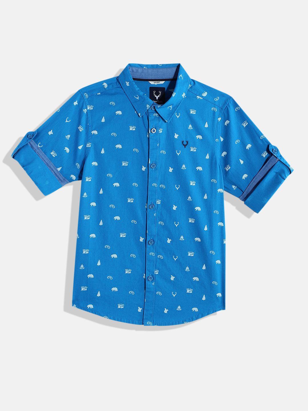 Allen Solly Junior Boys Brand Logo Printed Pure Cotton Casual Shirt