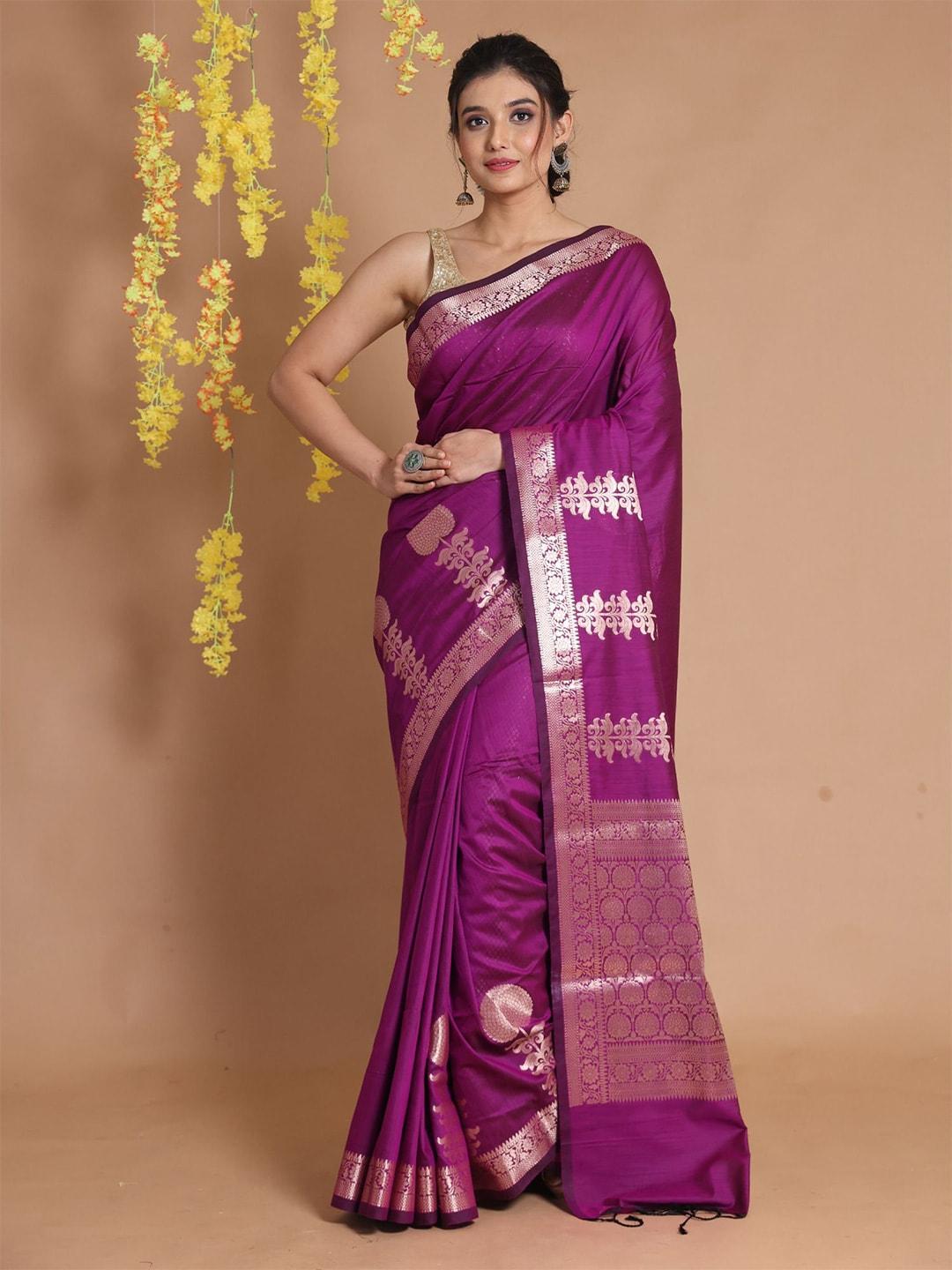 Charukriti Woven Design Zari Pure Silk Saree