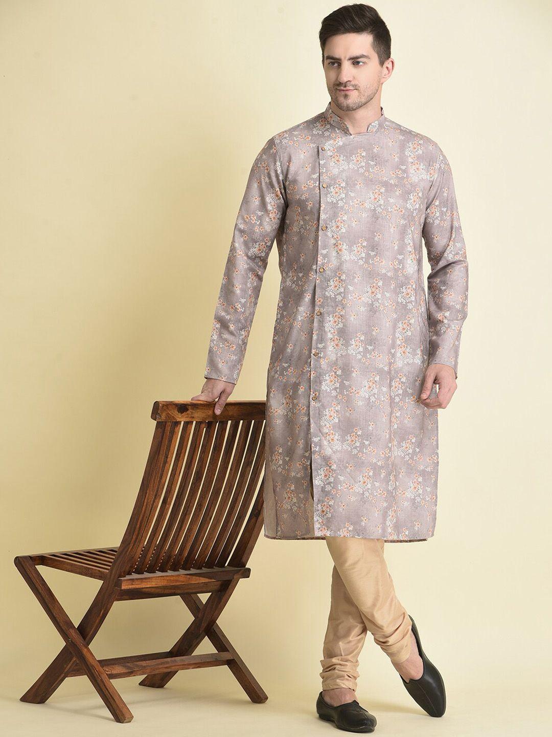 TABARD Men Floral Printed Pure Cotton Kurta with Pyjama Set