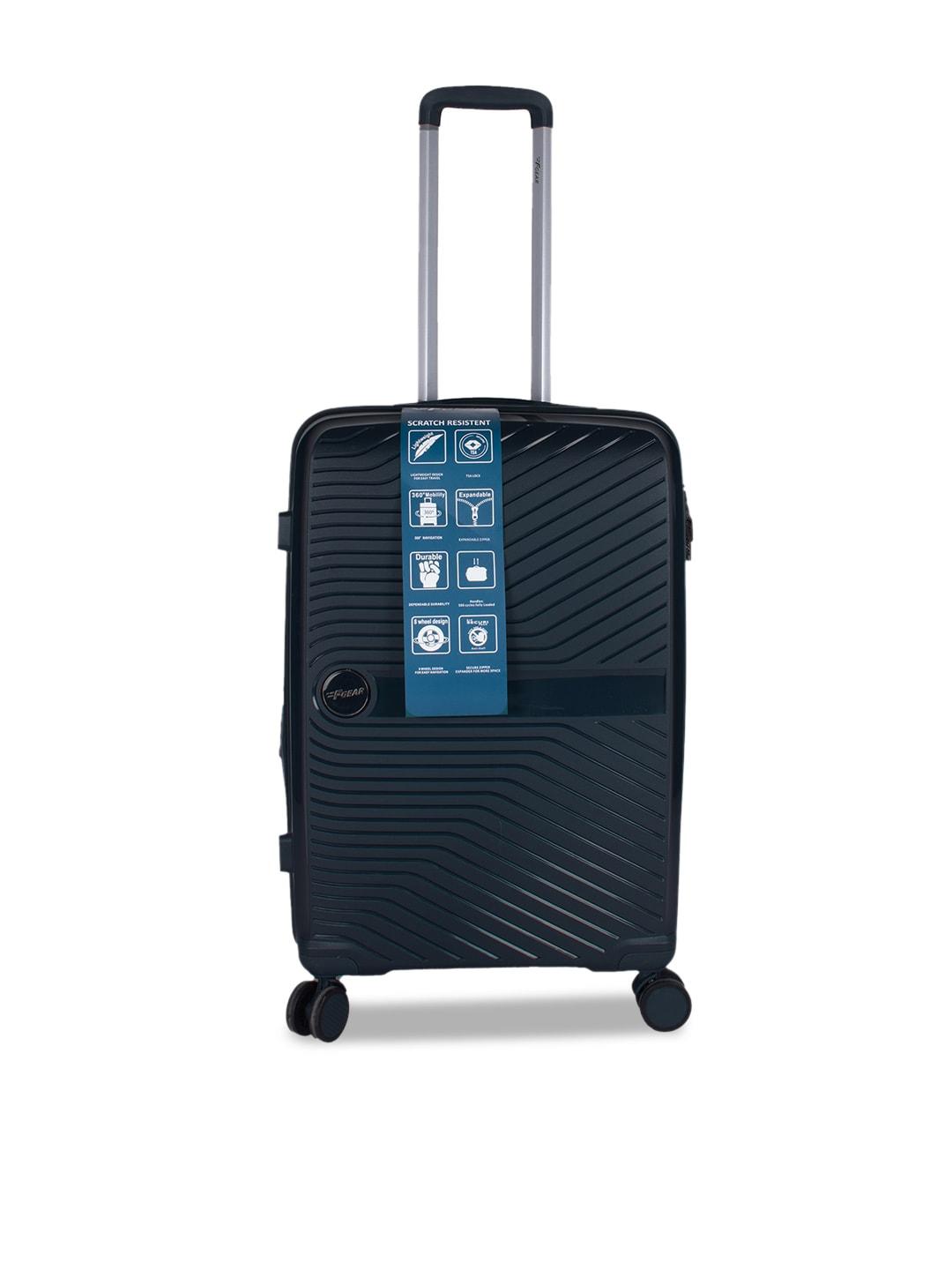 F Gear Textured STV PP02 28" 360 Large Trolley Suitcase