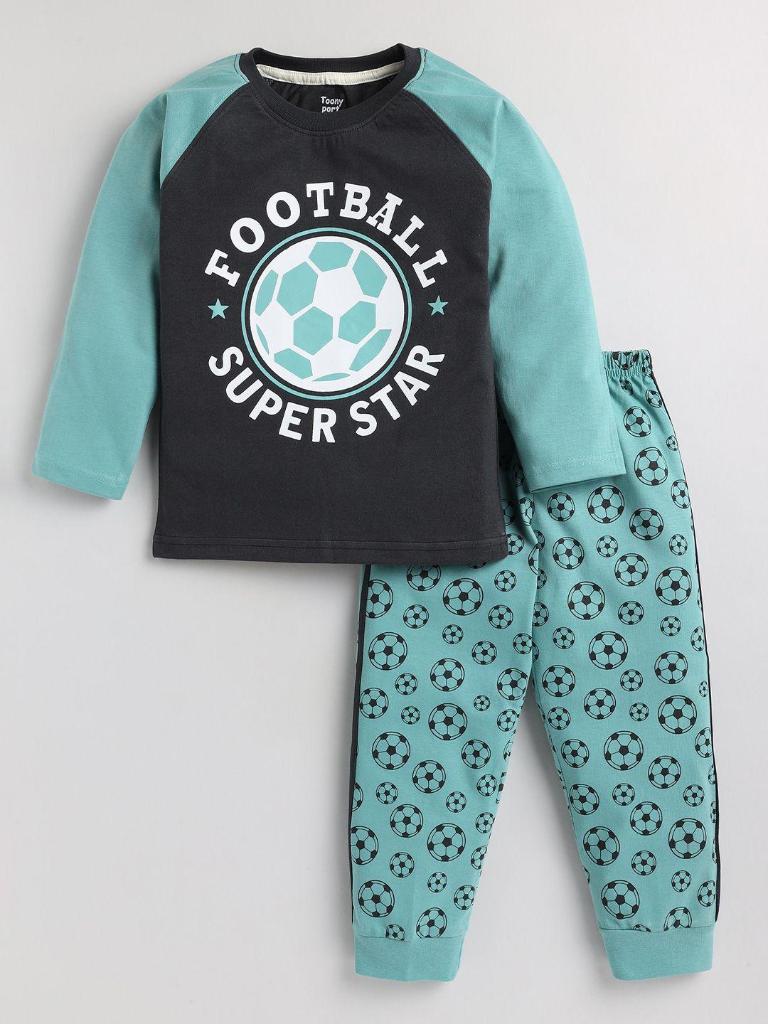 Toonyport Unisex Kids Printed Top with Pyjamas Clothing Set