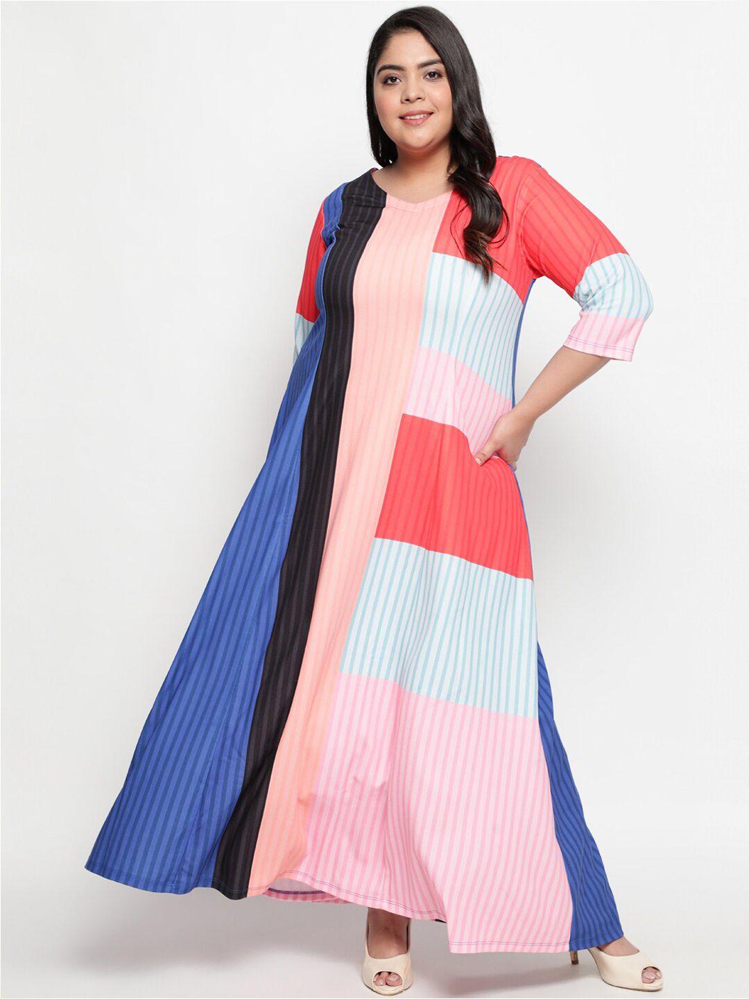 Amydus Colourblocked Round Neck Maxi Dress