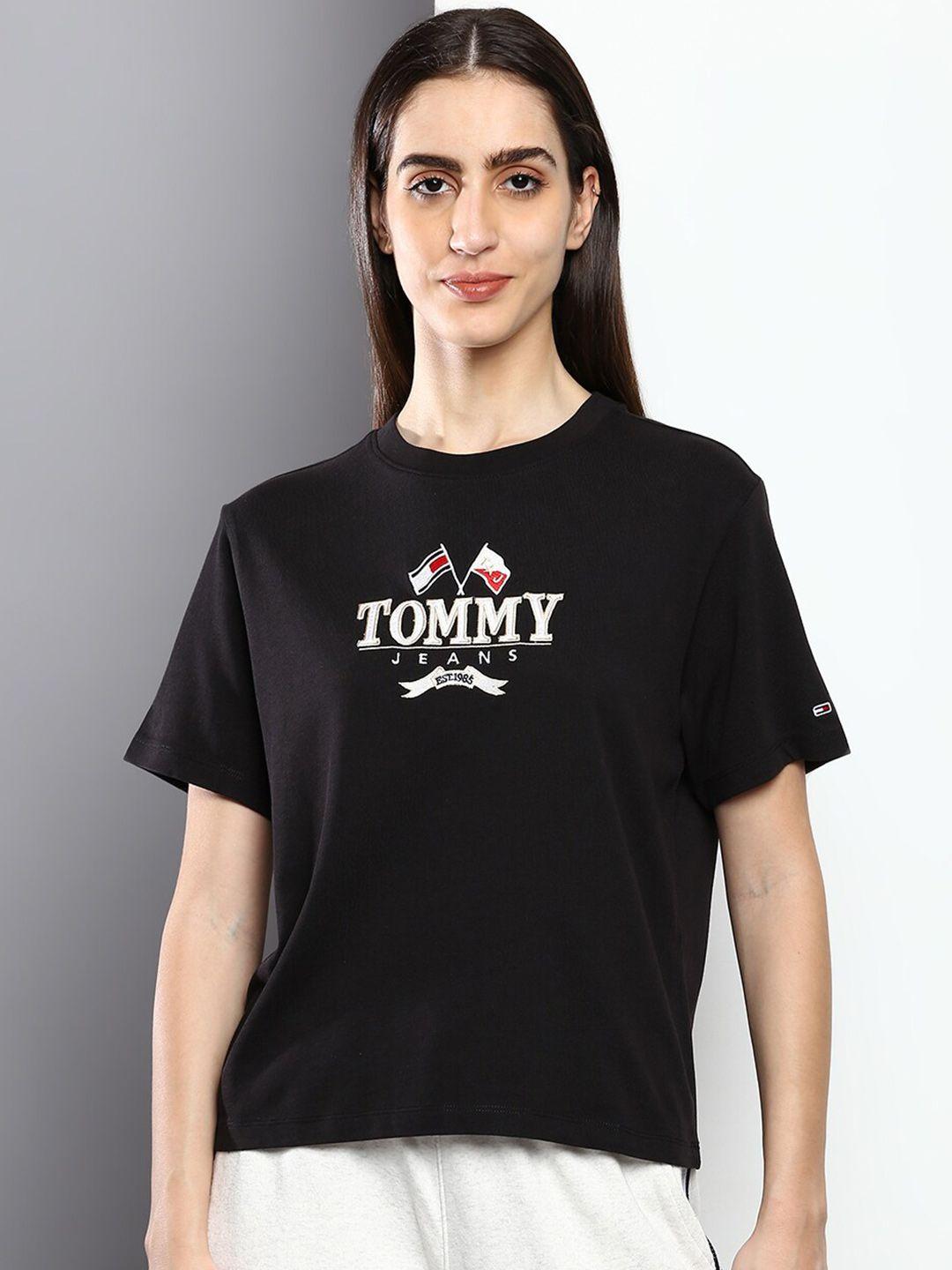Tommy Hilfiger Women Typography Printed Cotton Round Neck T-shirt