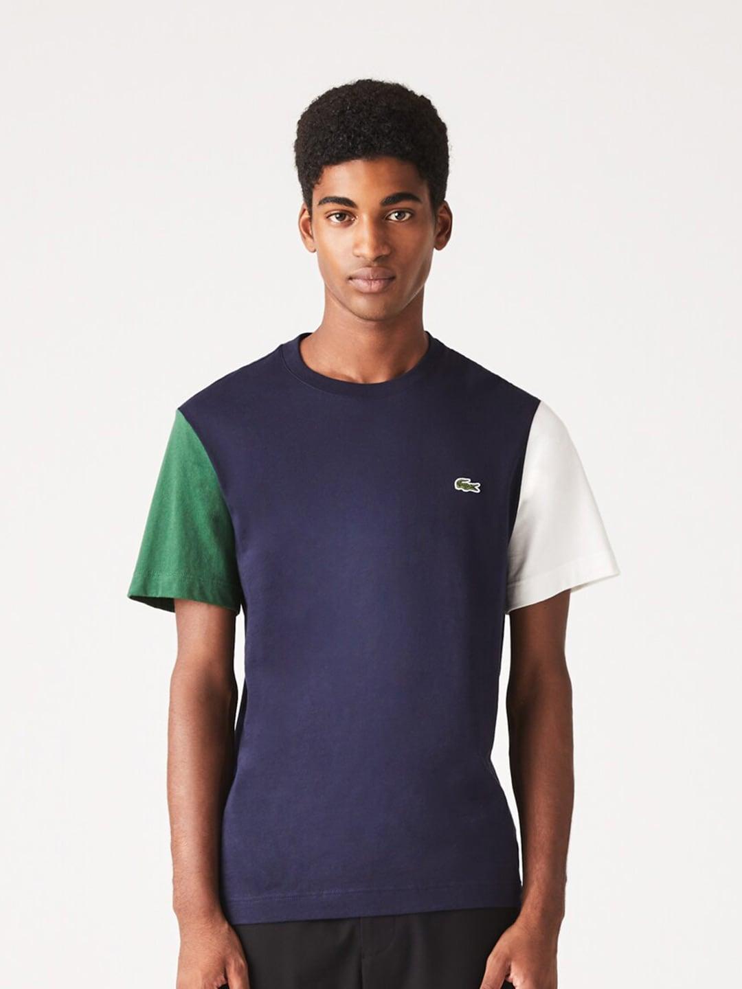 Lacoste Men Colourblocked Cotton T-shirt