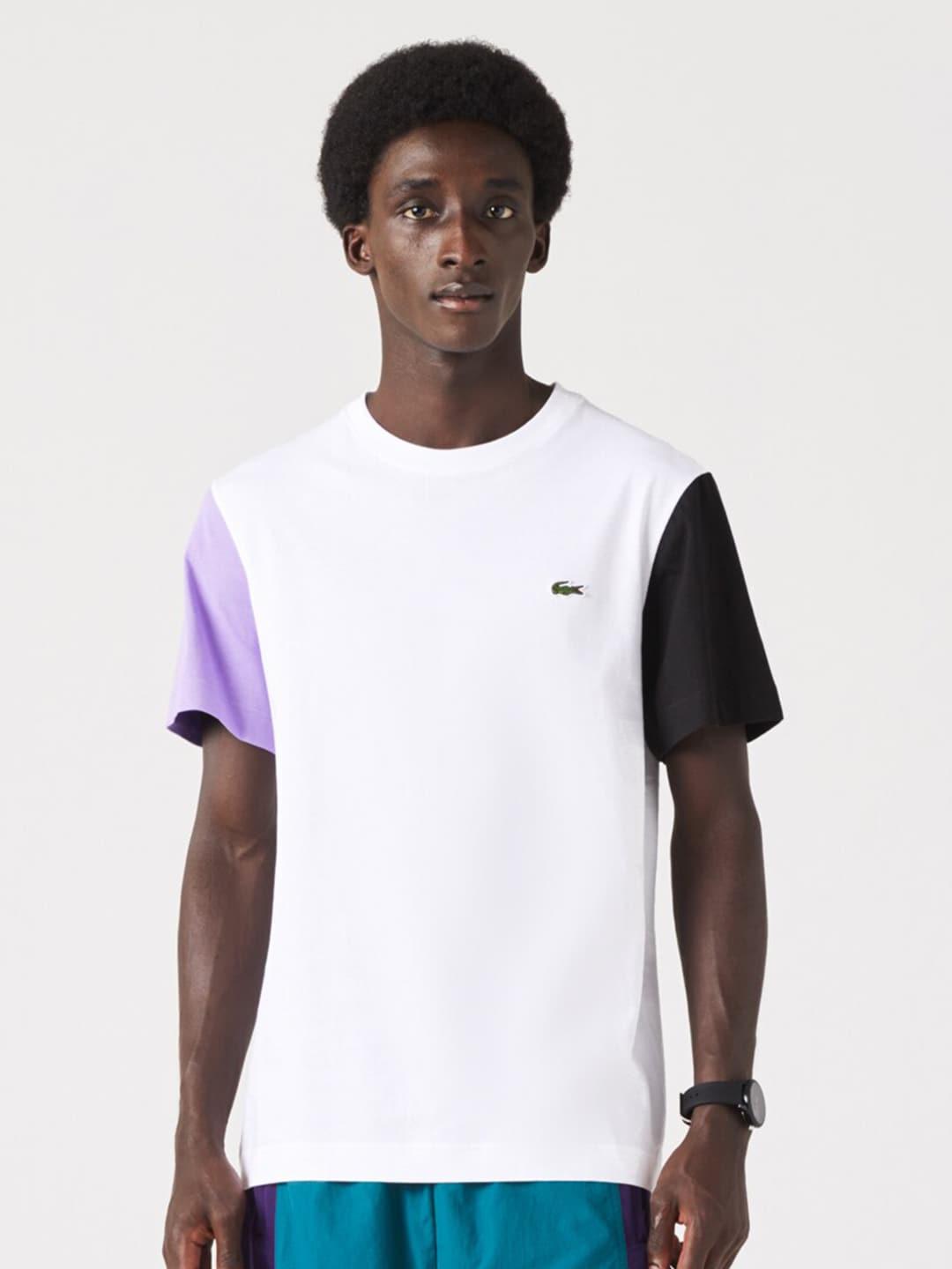 Lacoste Men Colourblocked Pure Cotton T-shirt