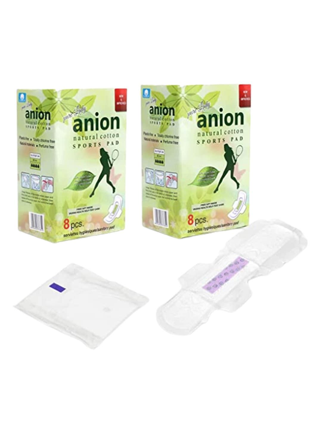 CareDone Set of 2 Anion Natural Cotton Ultra Thin Sports Sanitary Pads - 8 Pcs each