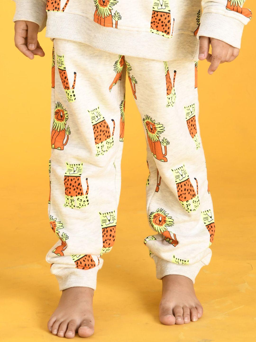Anthrilo Boys Printed Relaxed High-Rise Easy Wash Fleece Joggers
