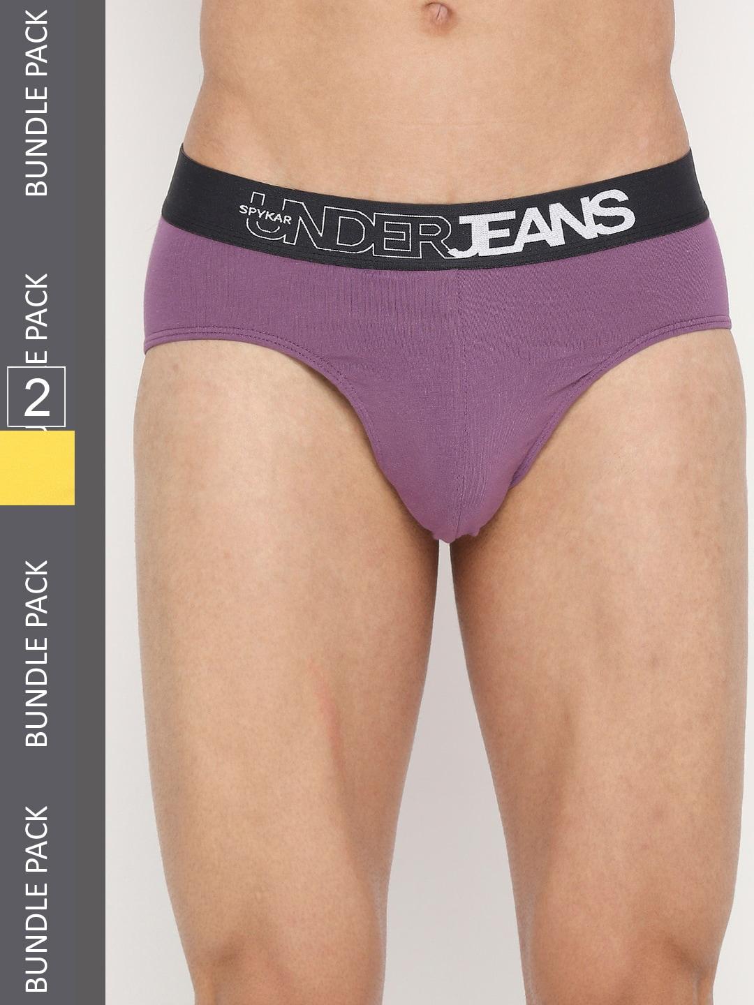 UnderJeans by Spykar Men Pack Of 2 Assorted Basic Briefs