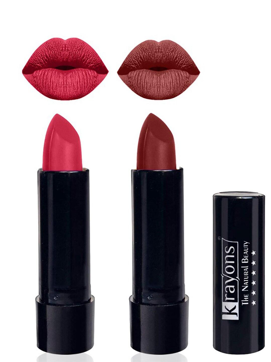 krayons The Natural Beauty Set Of 2 Matte Lipsticks - First Crush 160 & Cherry Maroon 195