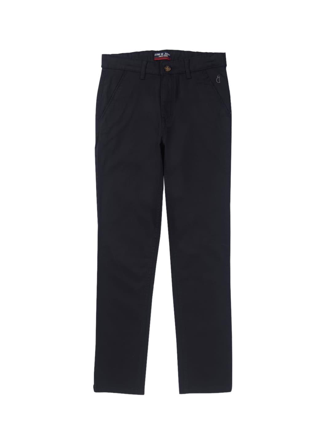 Gini and Jony Boys Cotton Solid Trousers