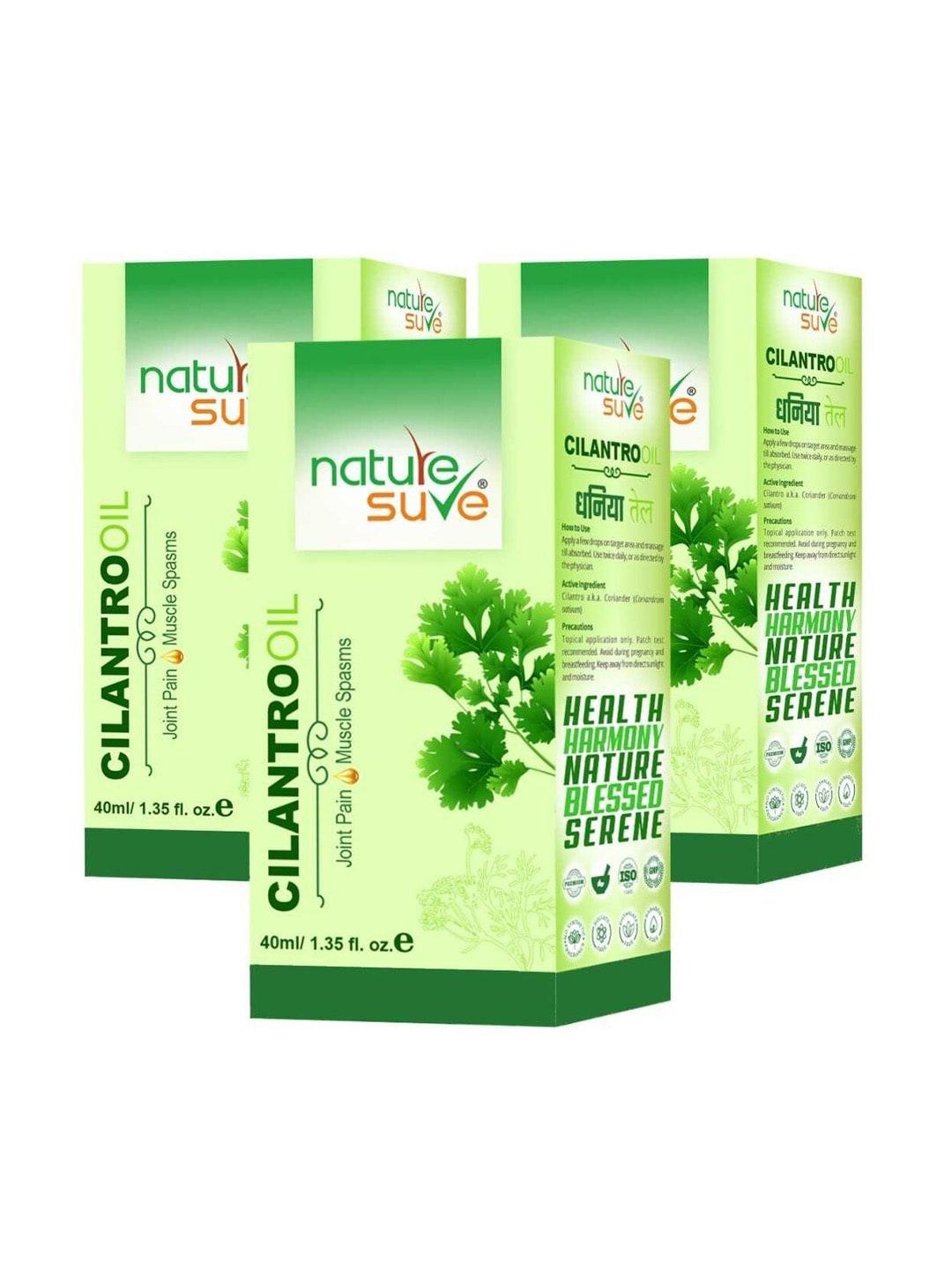 Nature Sure Set Of 3 Cilantro Massage Oil for Joint Pain & Muscle Spasms - 40ml Each