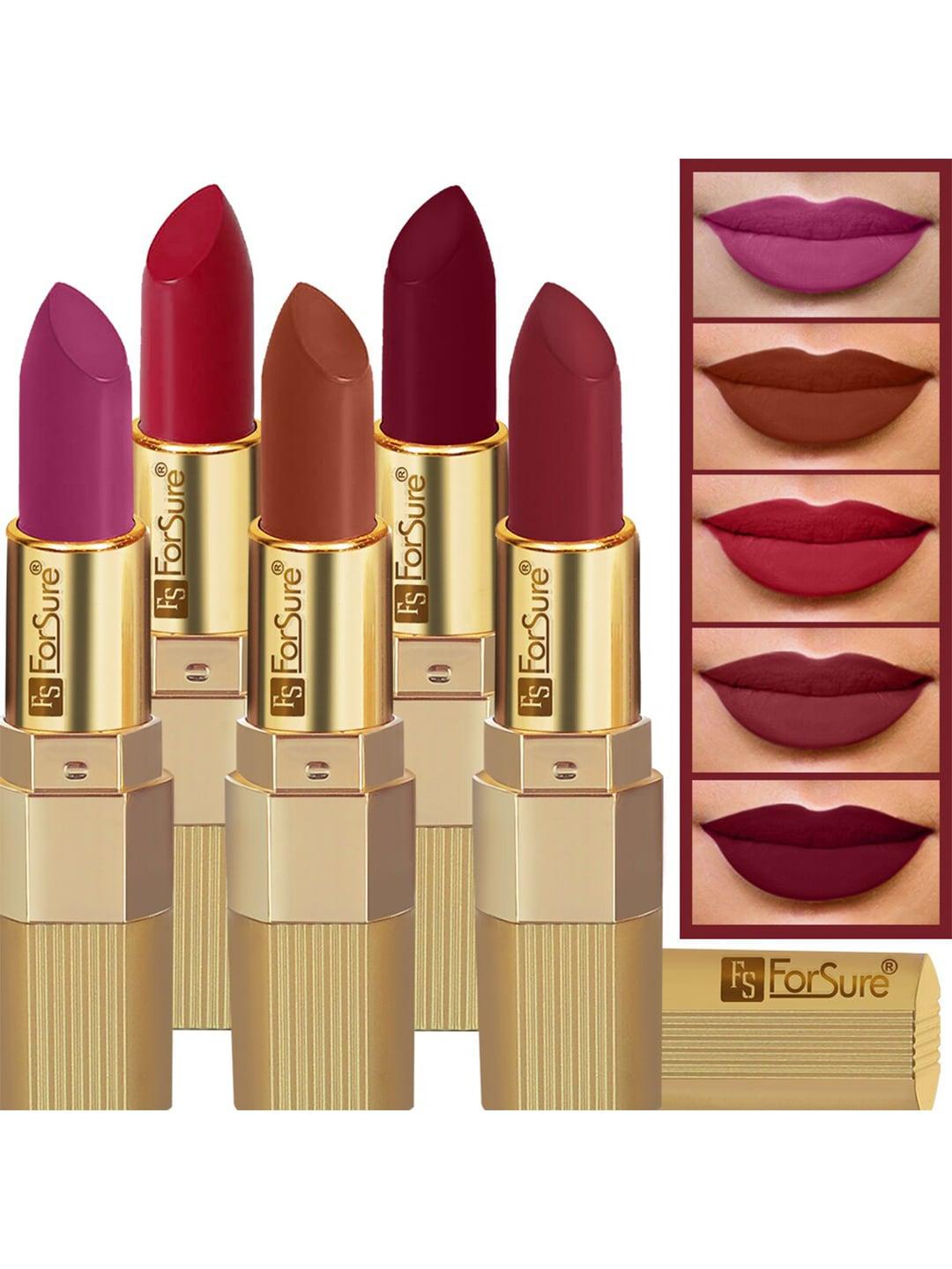 ForSure Set Of 5 Xpression Long Lasting Highly Pigmented Creamy Matte Lipstick - 3.5g Each