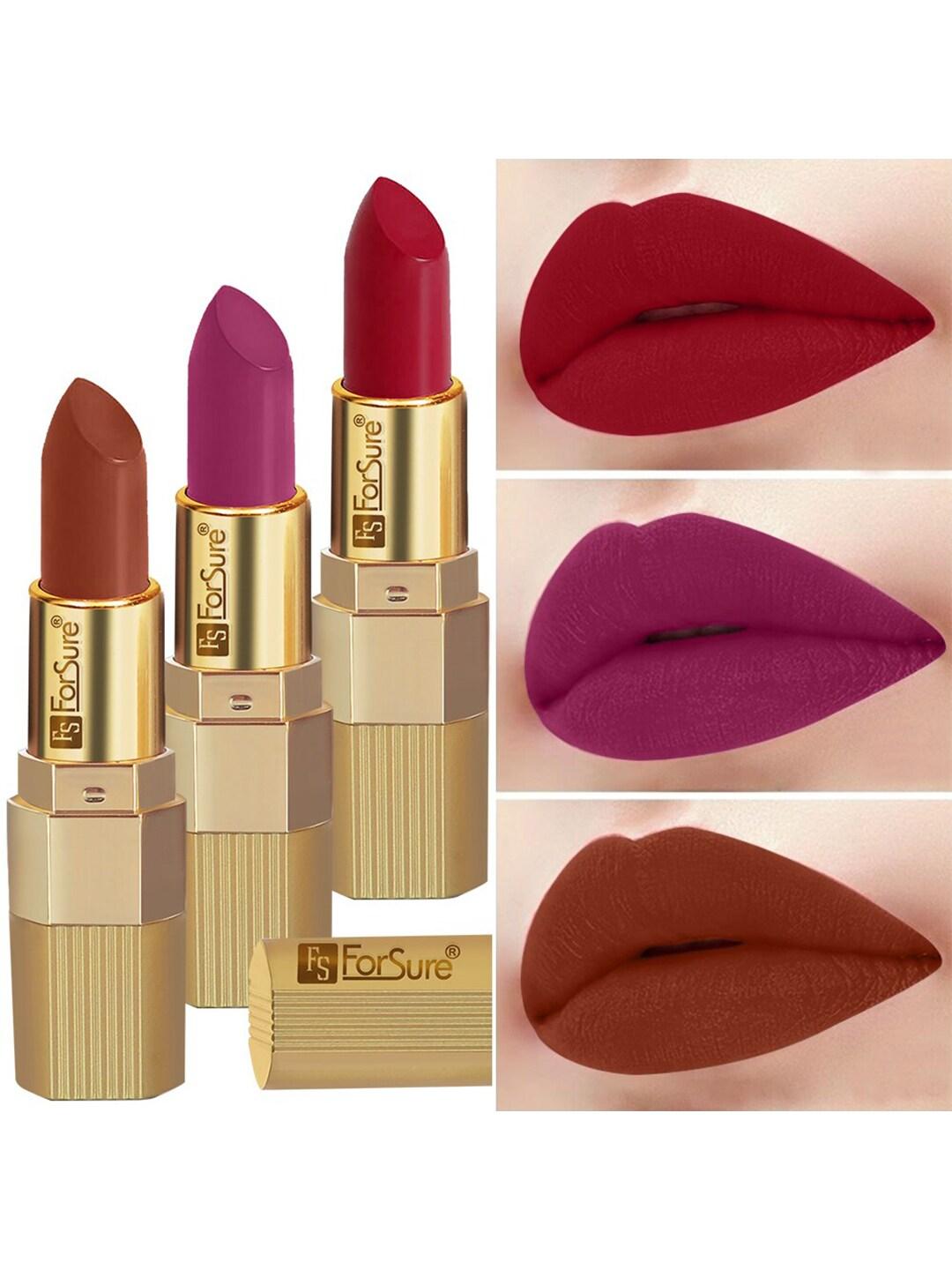 ForSure Women  Set Of 3 Long Lasting Matte Lipsticks 3.5 gm Each