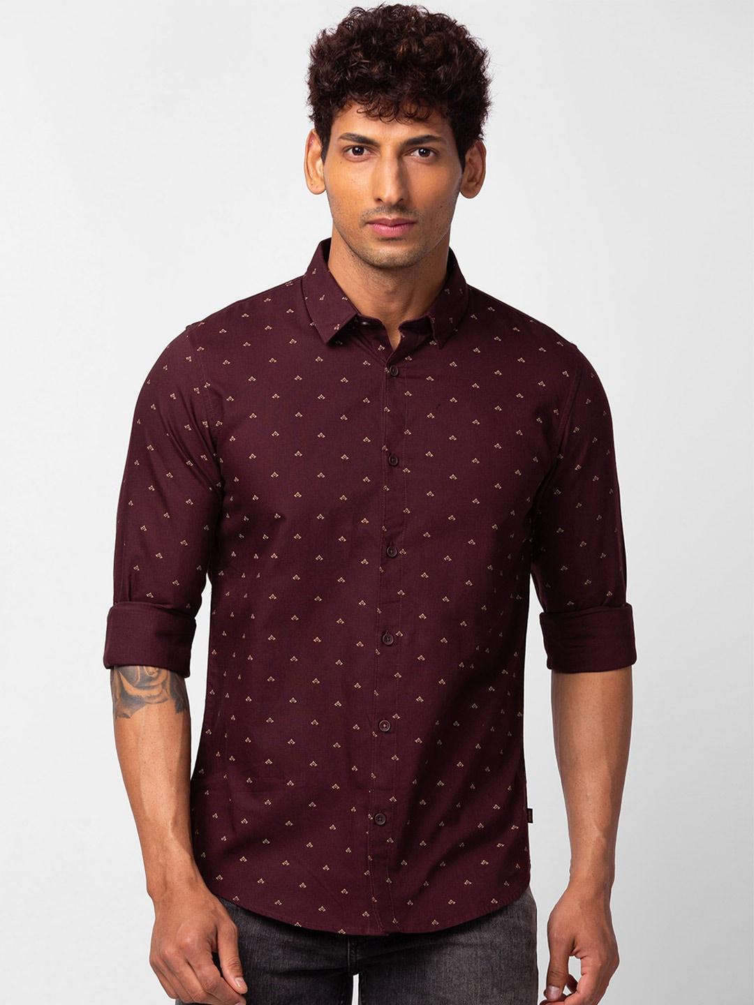 spykar-men-cotton-classic-slim-fit-printed-casual-shirt